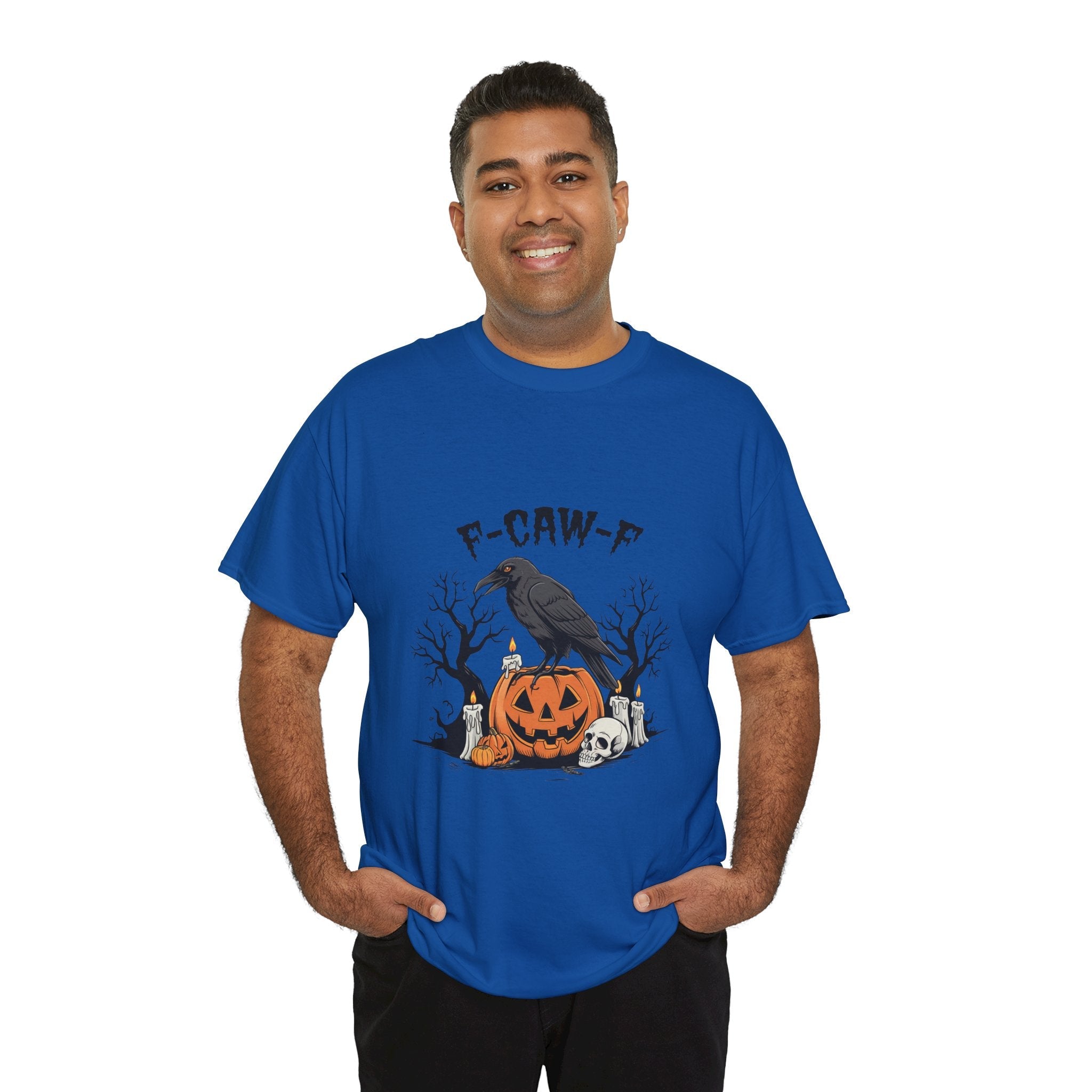 Crow on Skull with Bare Branches and Tex Graphic T-Shirt Printify