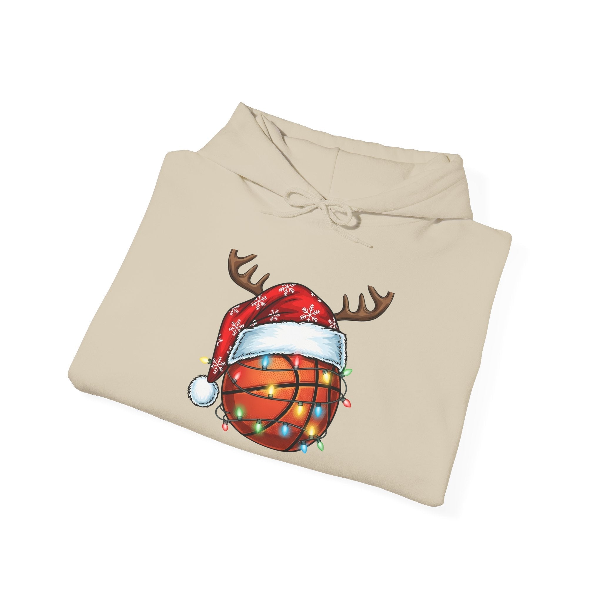 Christmas Basketball Reindeer Hoodie Printify