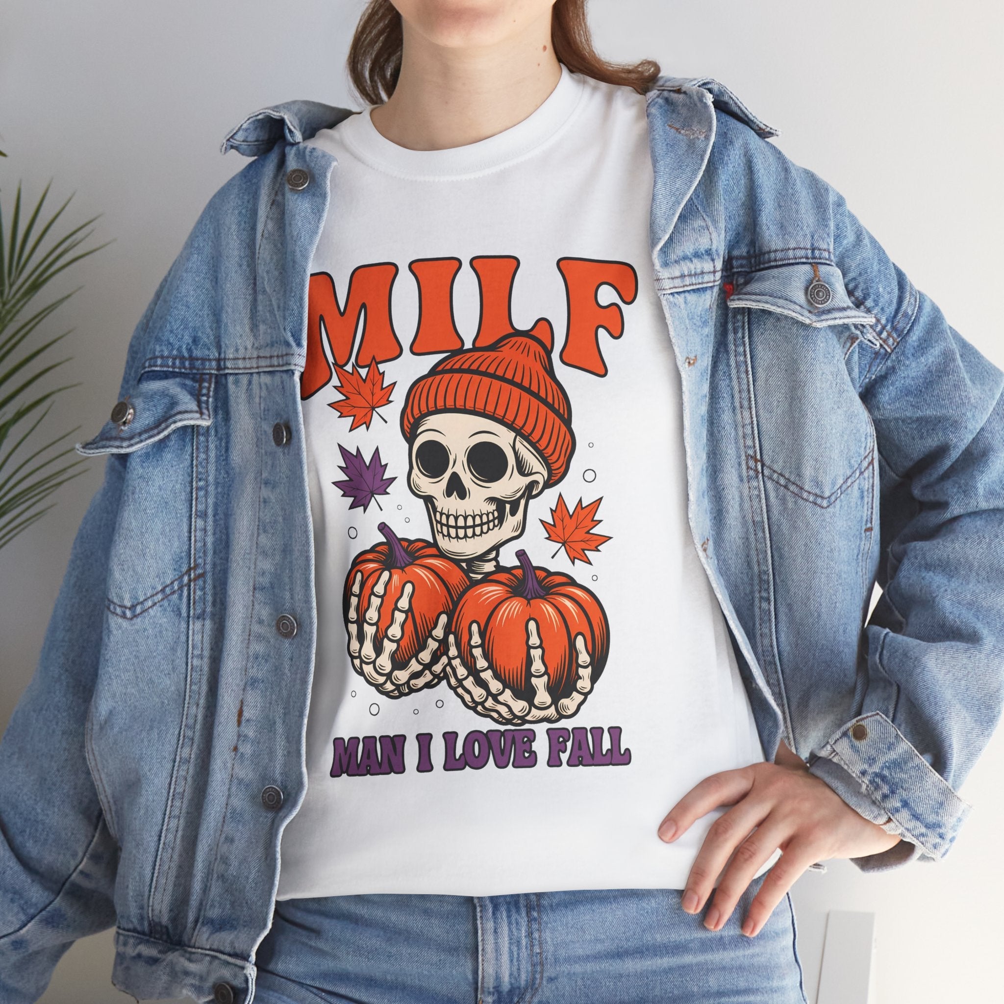 Fall Themed Unisex T-Shirt "MILF: Man I Love Fall" Printify