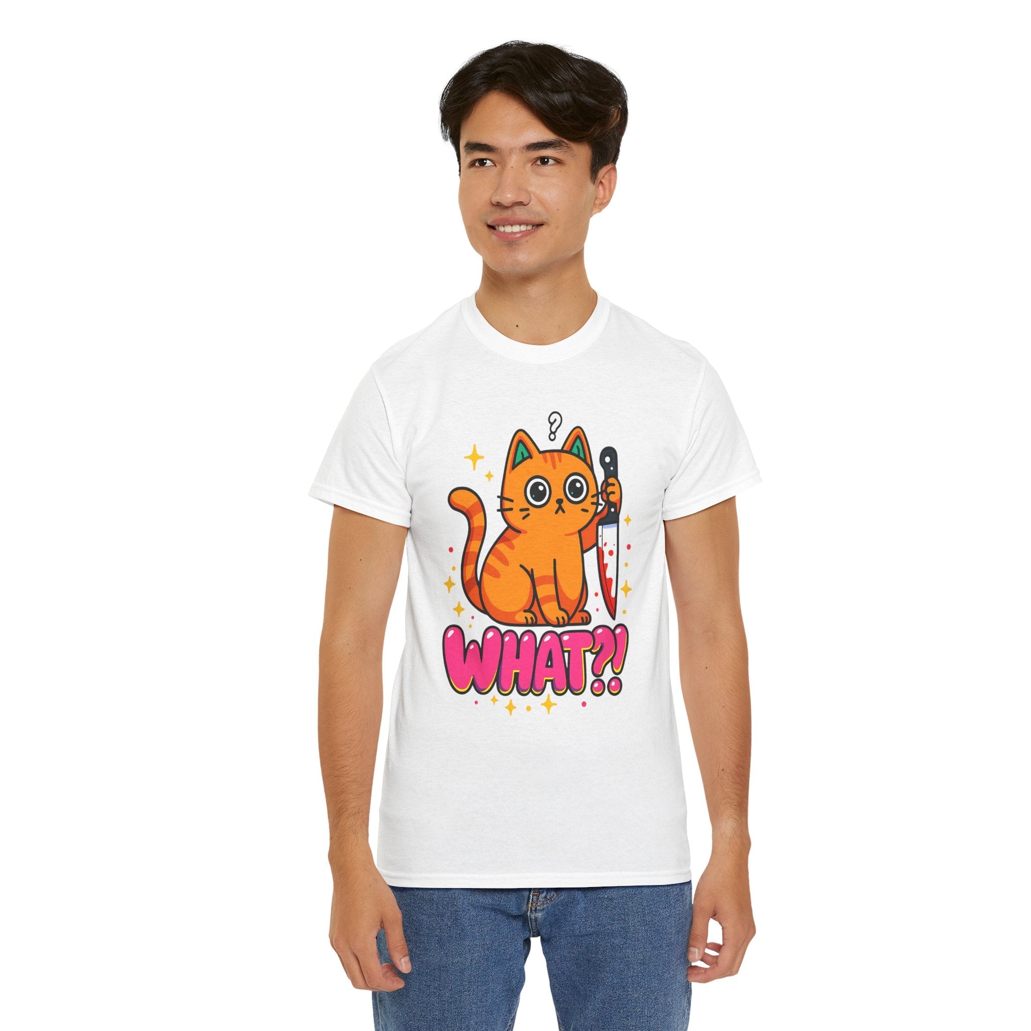 Whimsical Cat Graphic T-Shirt Printify