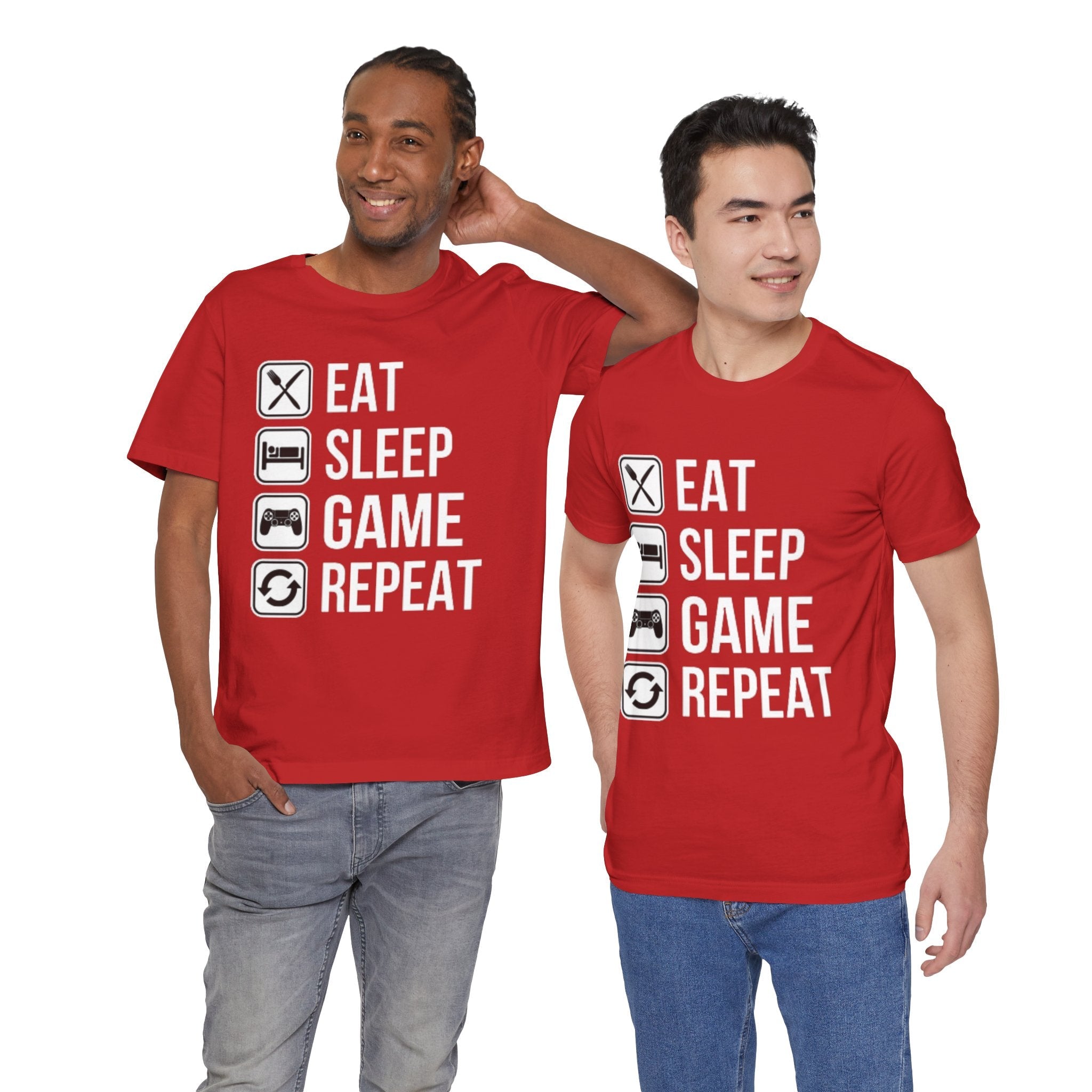 Eat, Sleep, Game, Repeat, Gaming Lifestyle T-Shirt Printify