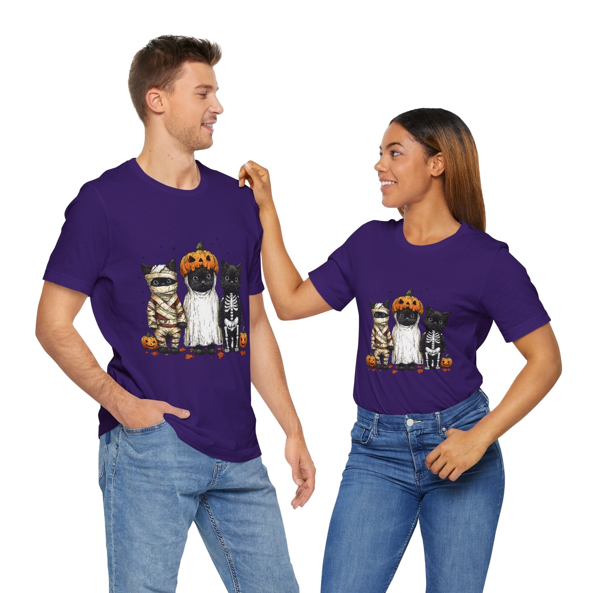 Halloween Spooky Cats Graphic T-Shirt Printify