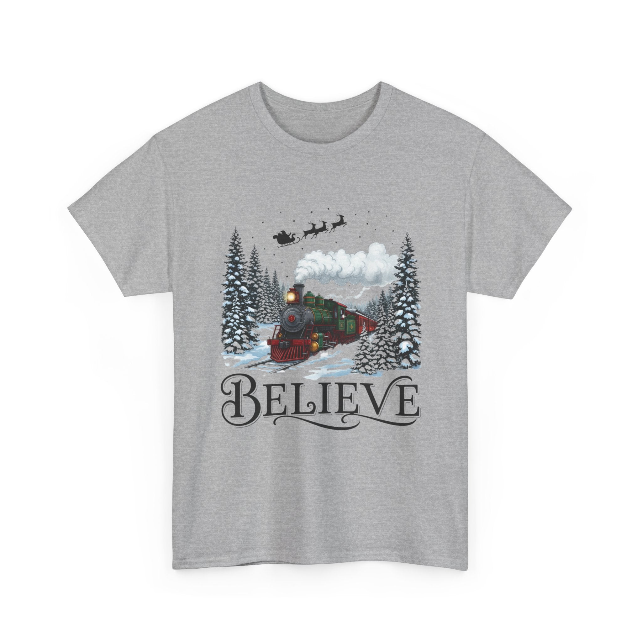 Christmas Train 'Believe' Unisex T- Shirt Printify