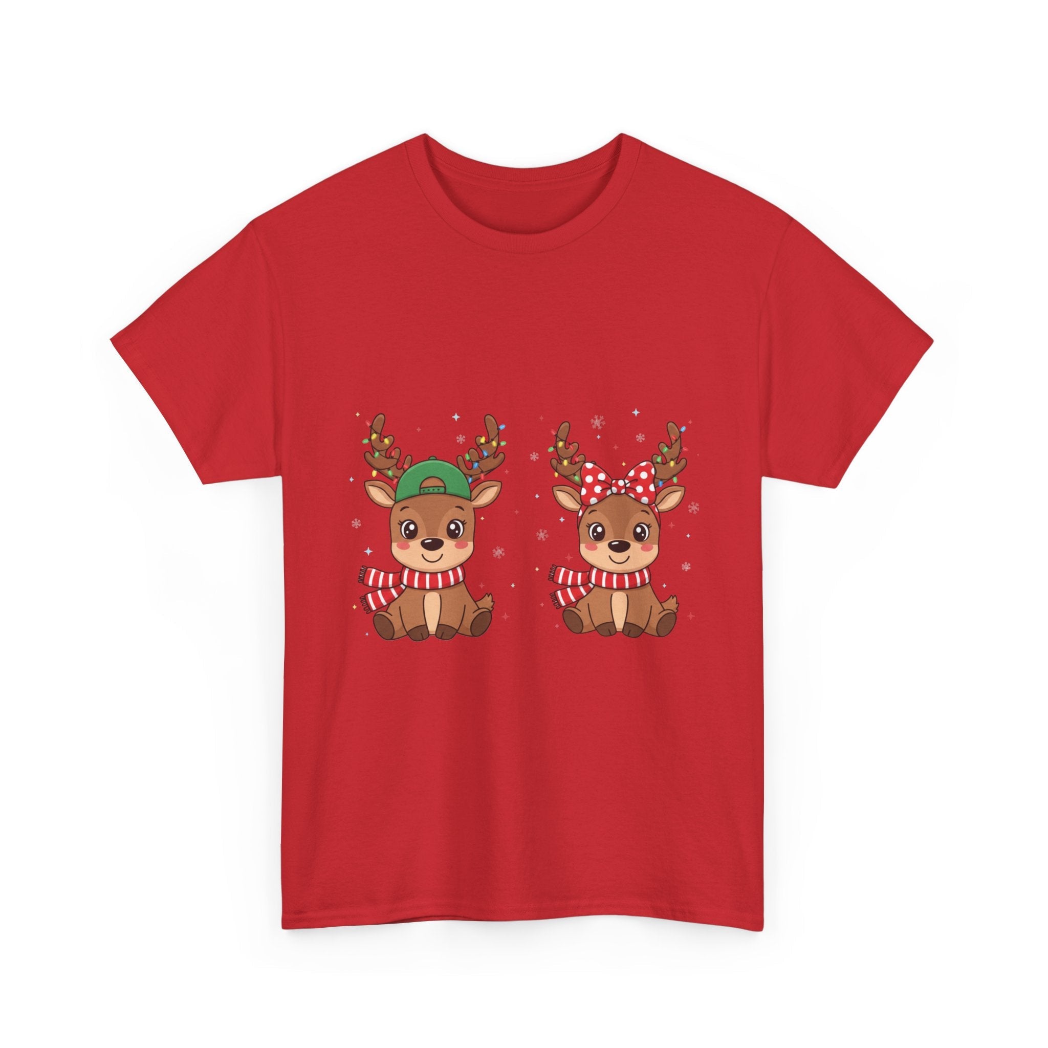 Festive Reindeer Christmas T- Shirt Printify