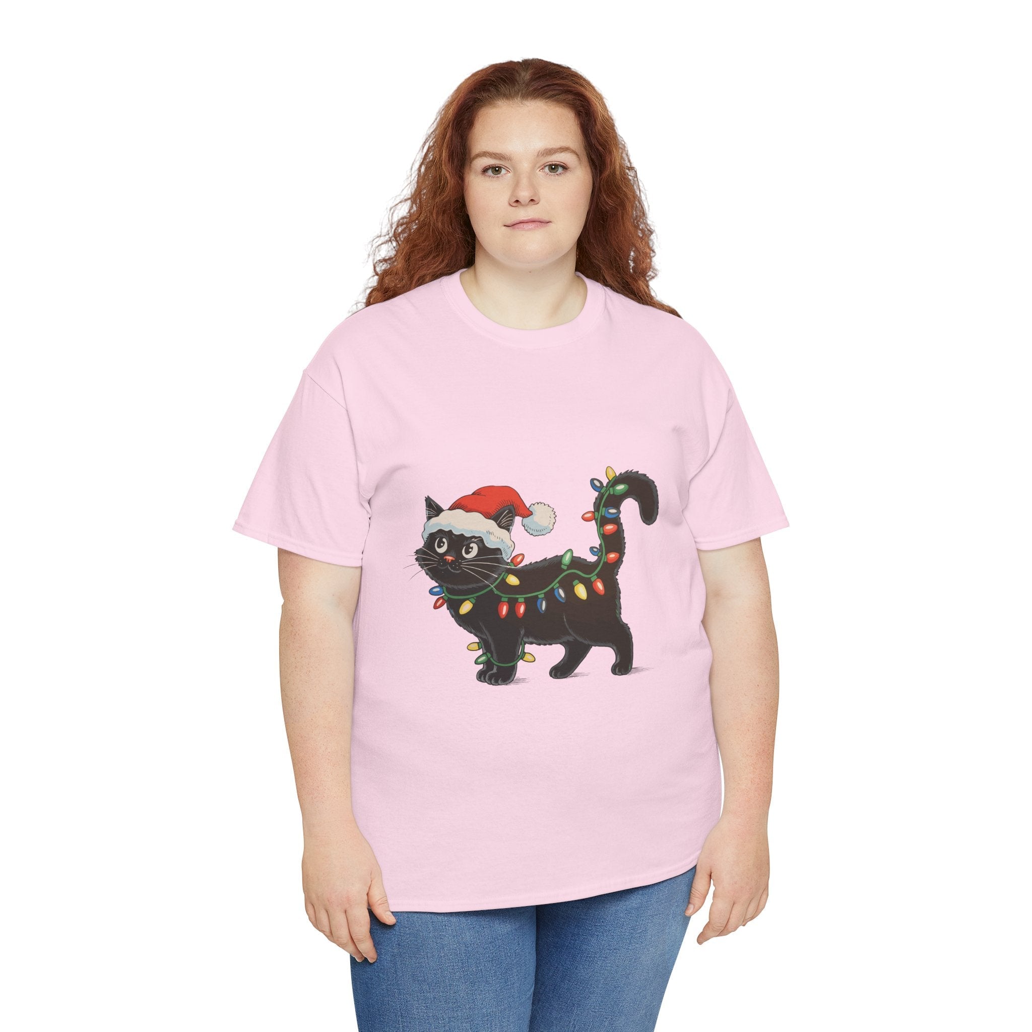 Festive Cat Christmas T-Shirt Printify