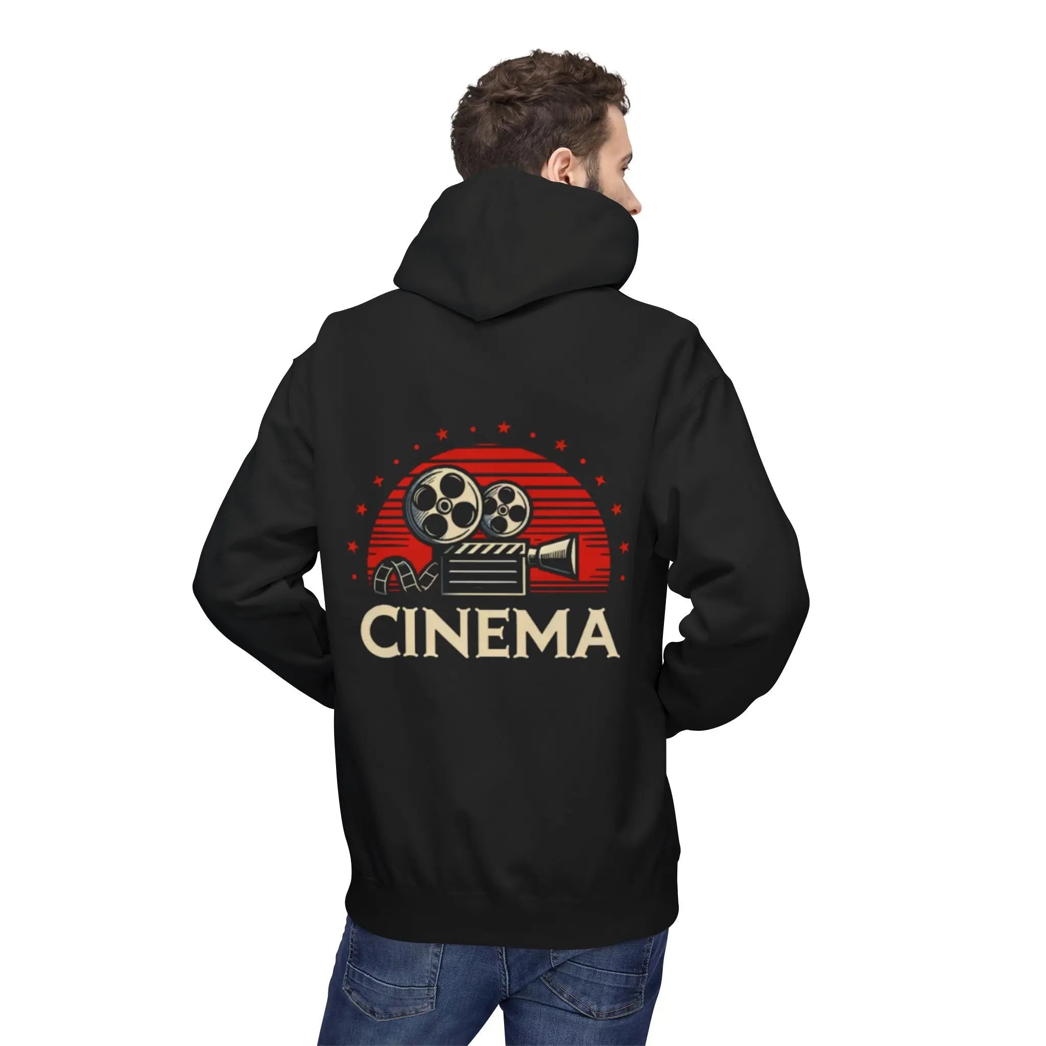 Retro Cinema Unisex Fleece Hoodie Printify