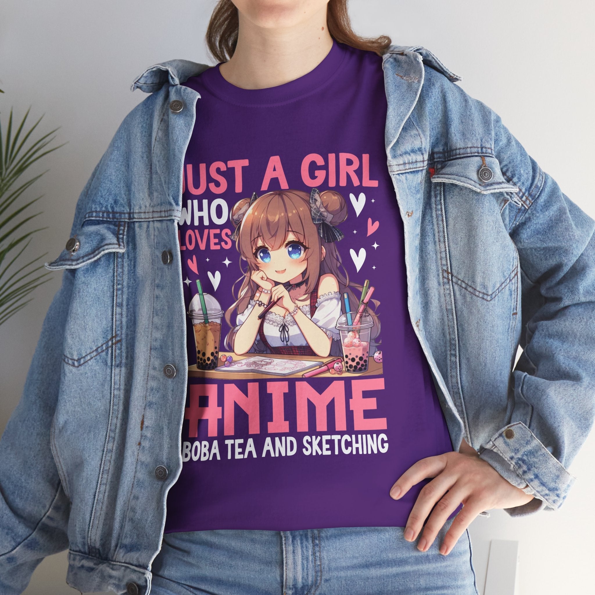 Anime Graphic T- Shirt , Just a Girl Loves Anime Printify