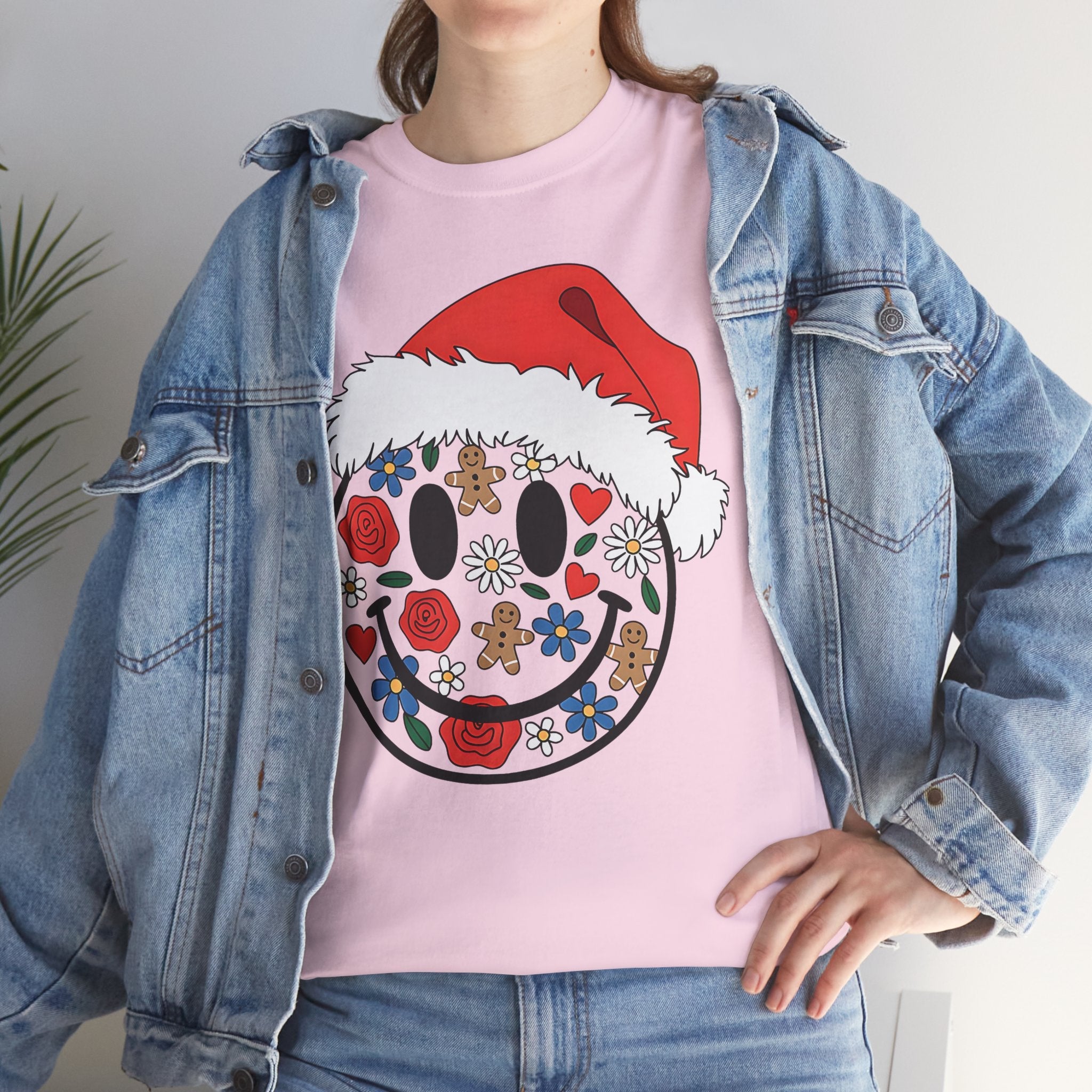 Retro Christmas Smiley Face T- Shirt Printify