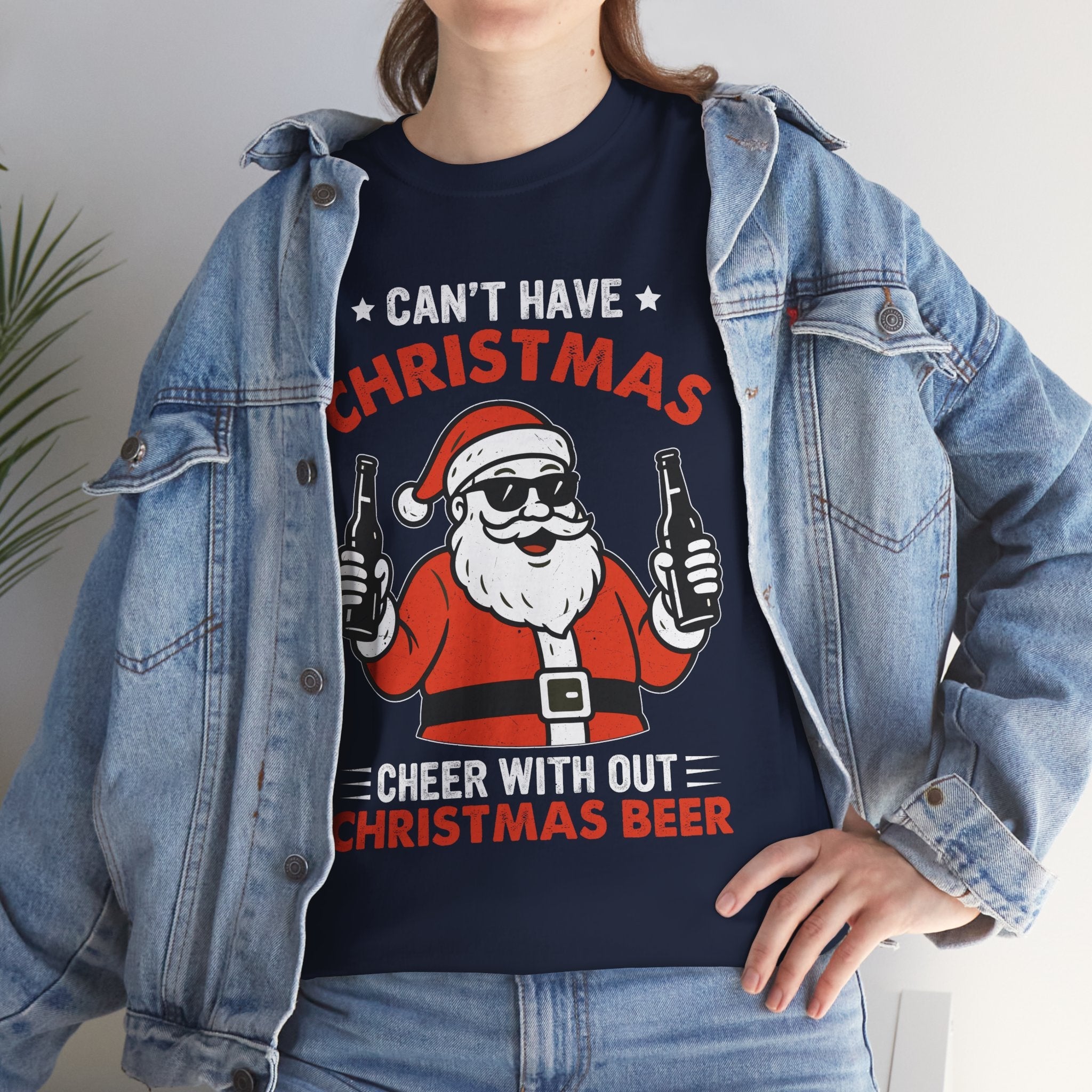 Santa Christmas Beer Graphic T- Shirt Printify