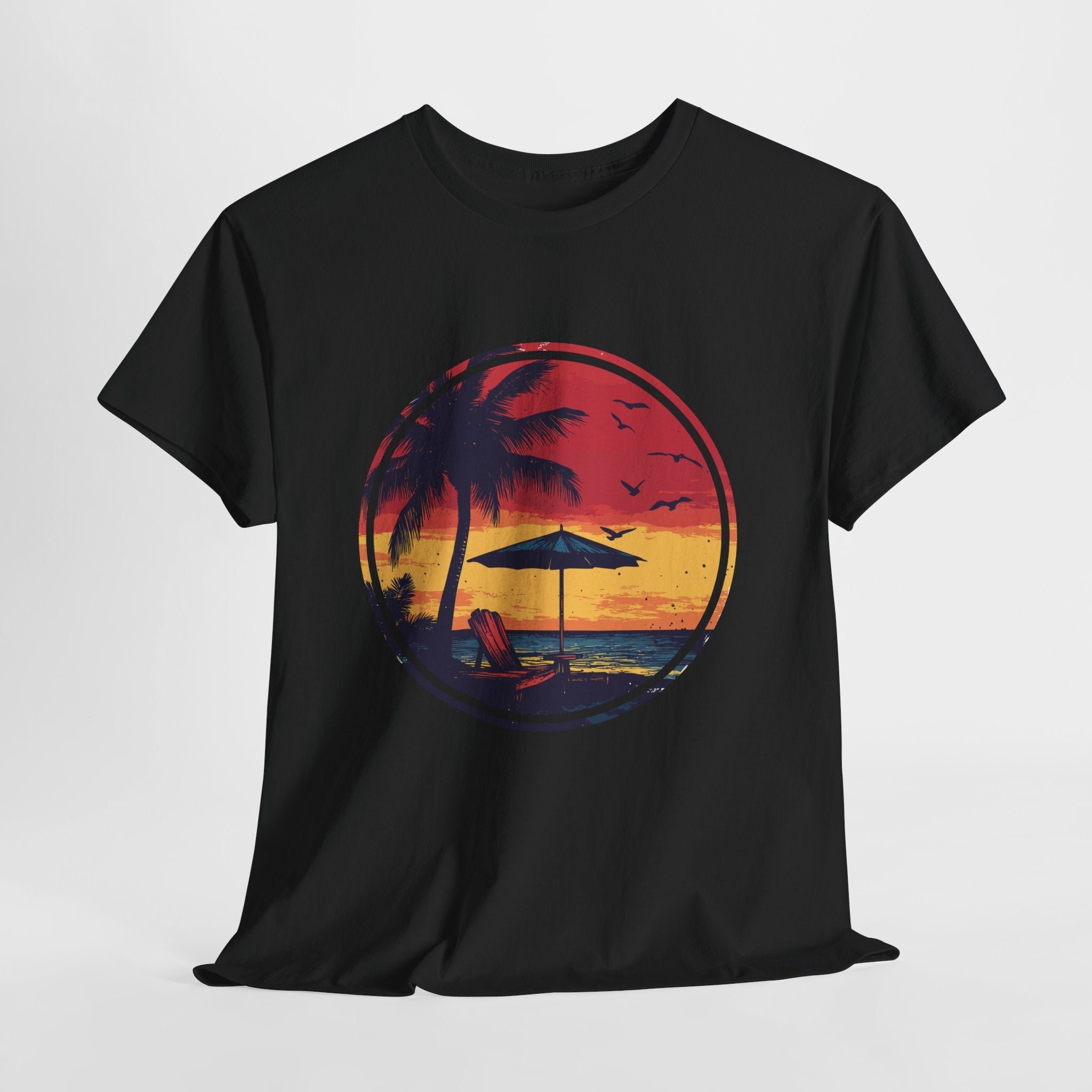 Tropical Sunset Relaxing Vibe T- Shirt Printify