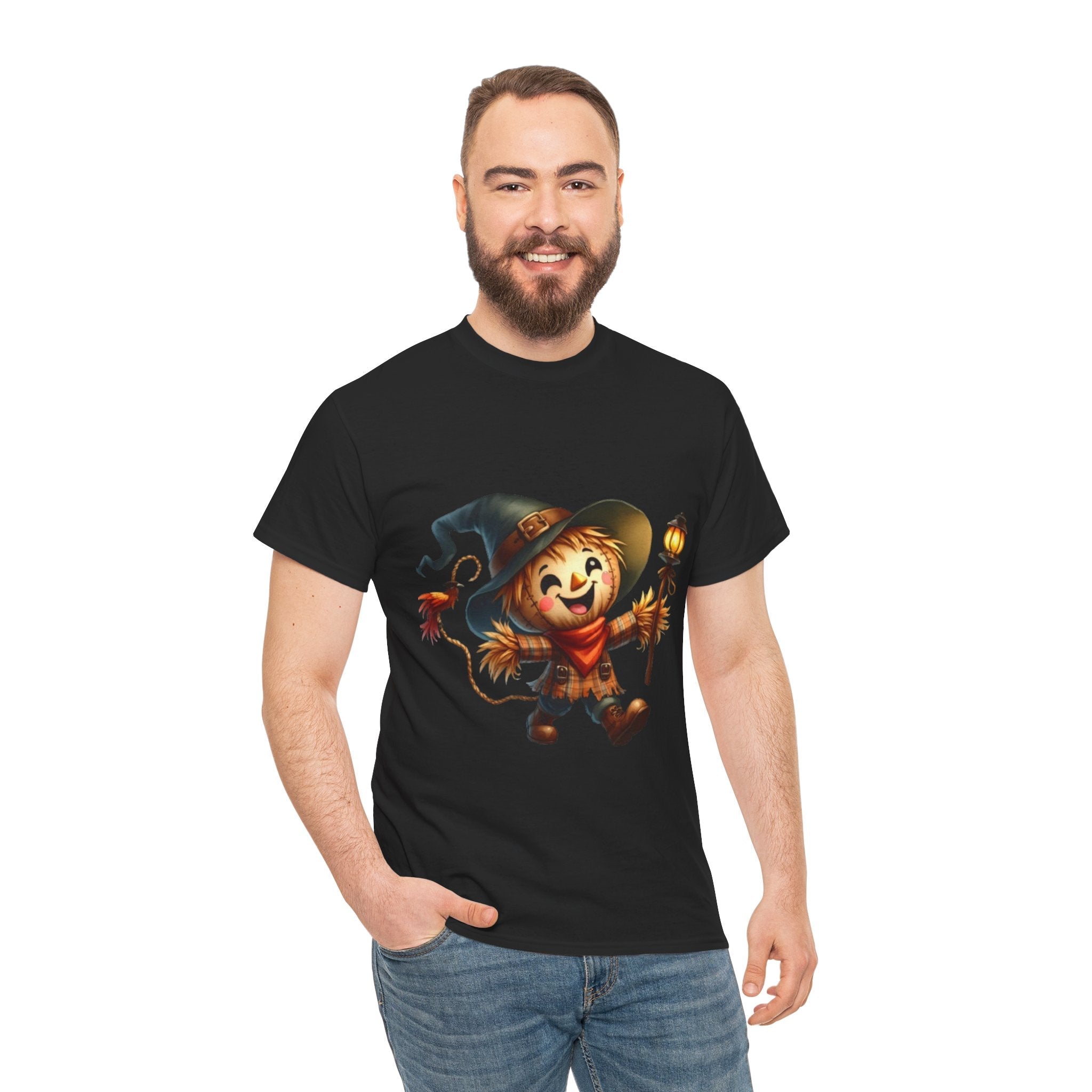 Whimsical Scarecrow Unisex Halloween T- Shirt Printify
