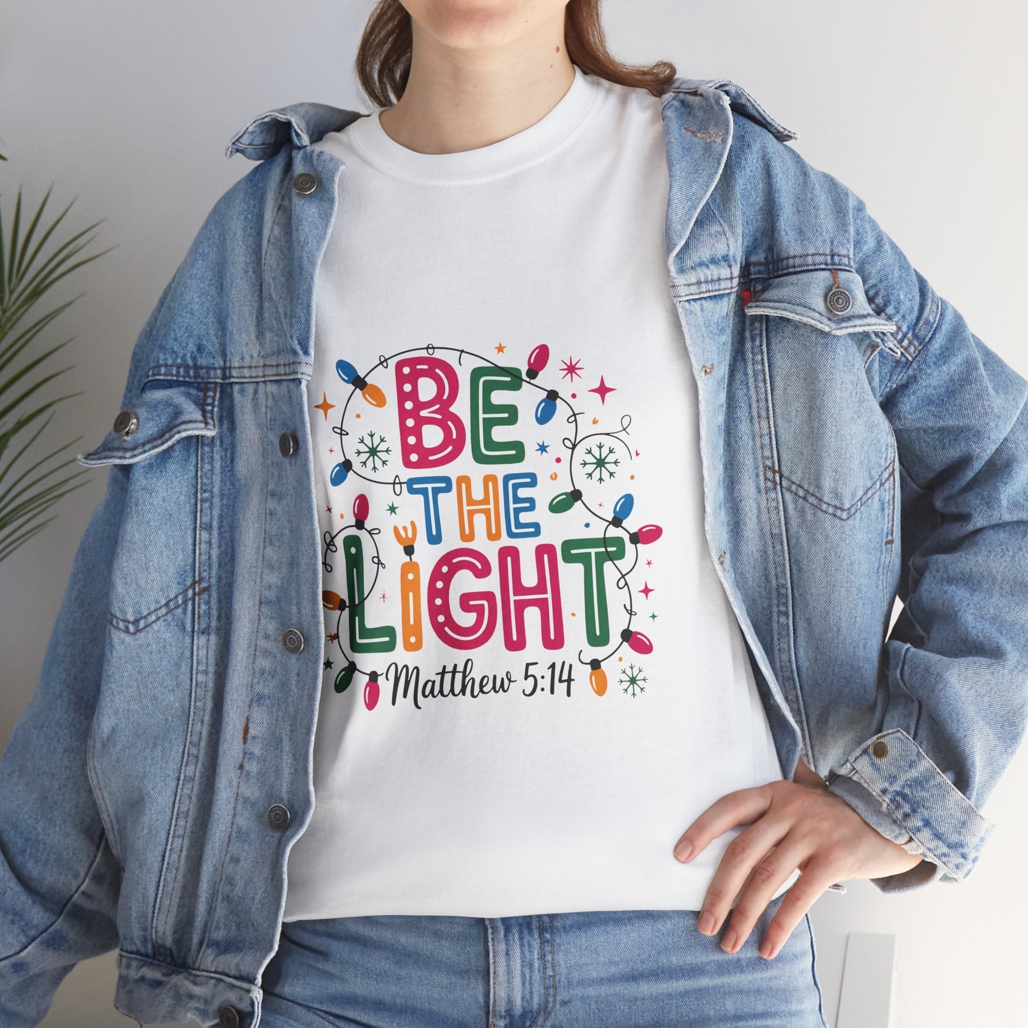 'Be the Light' Christmas T-Shirt Printify