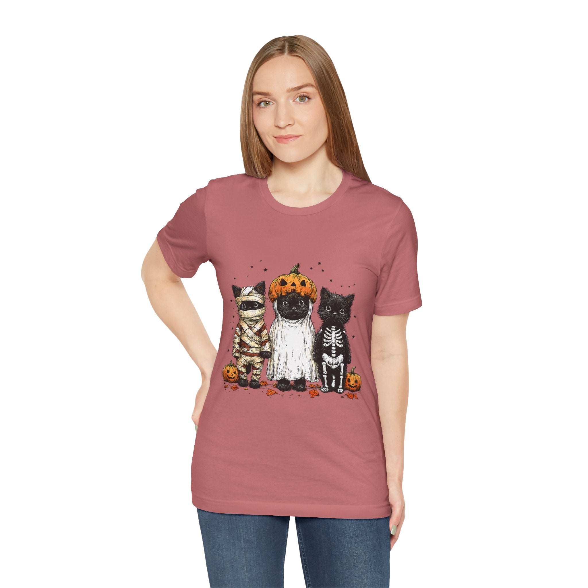 Halloween Spooky Cats Graphic T-Shirt Printify