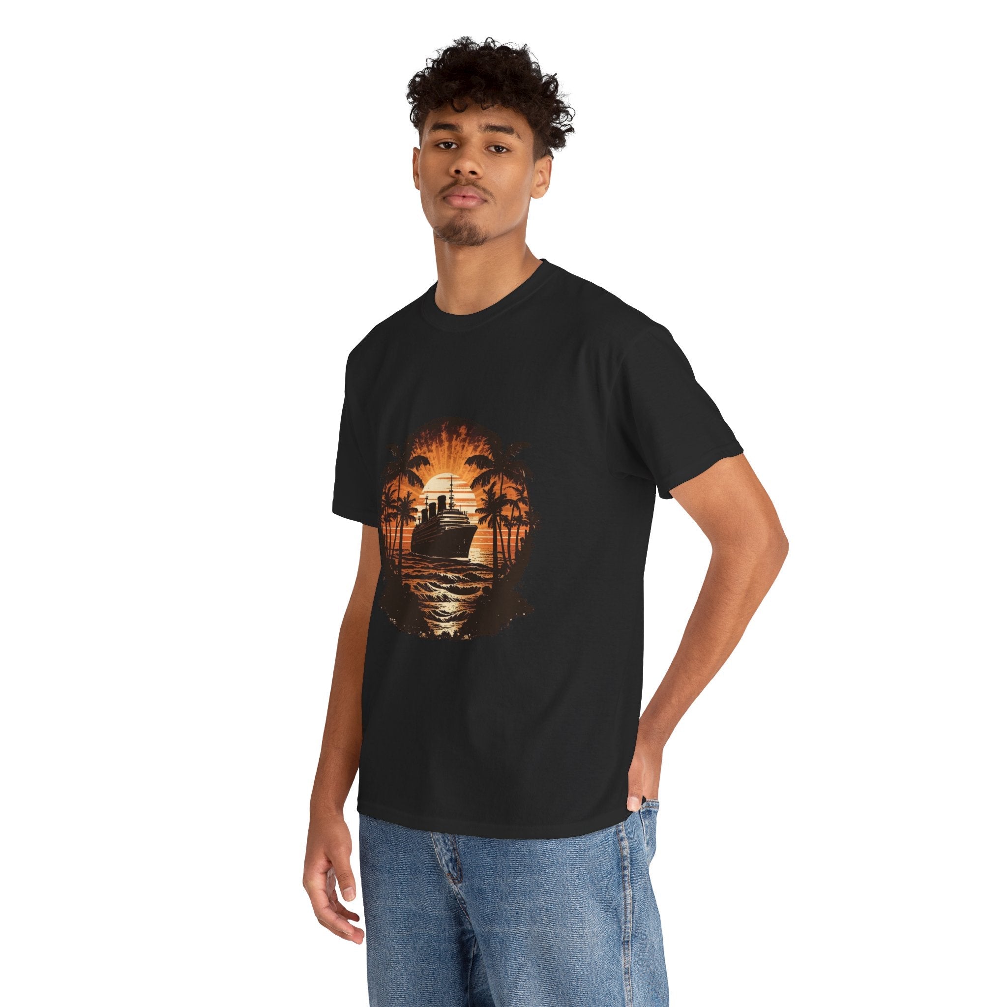 Retro Cruise Ship Graphic T-Shirt Printify