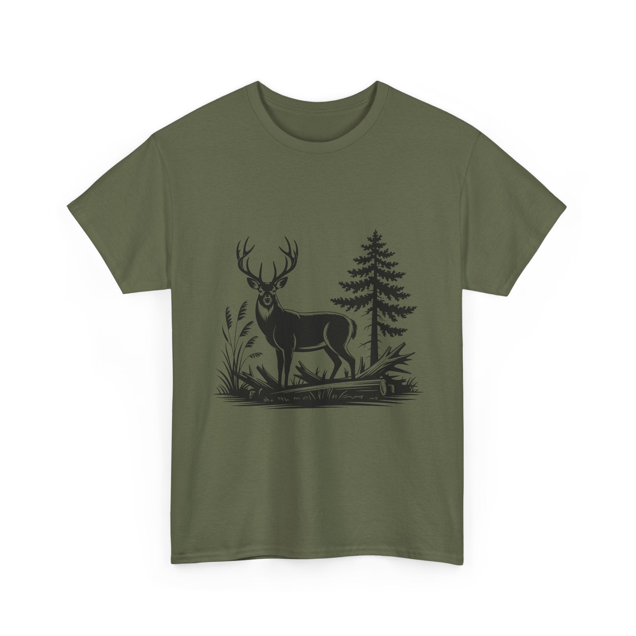 Rustic Deer Graphic T- Shirt Printify