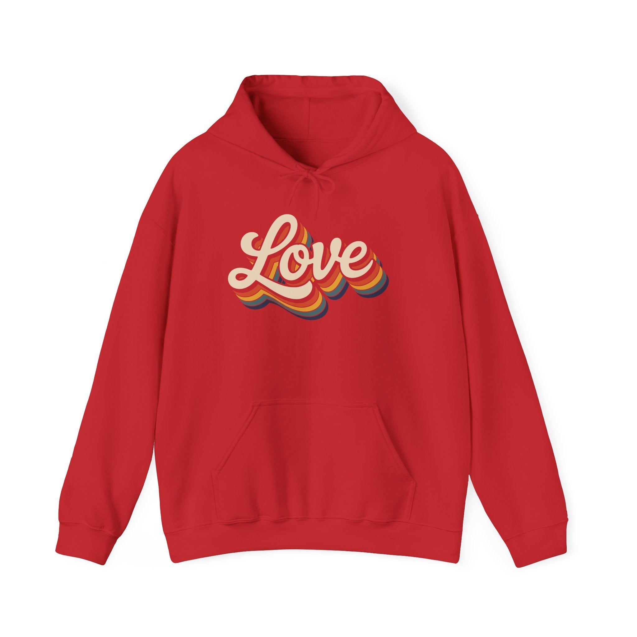 Vintage Love Retro Rainbow Hoodie Printify