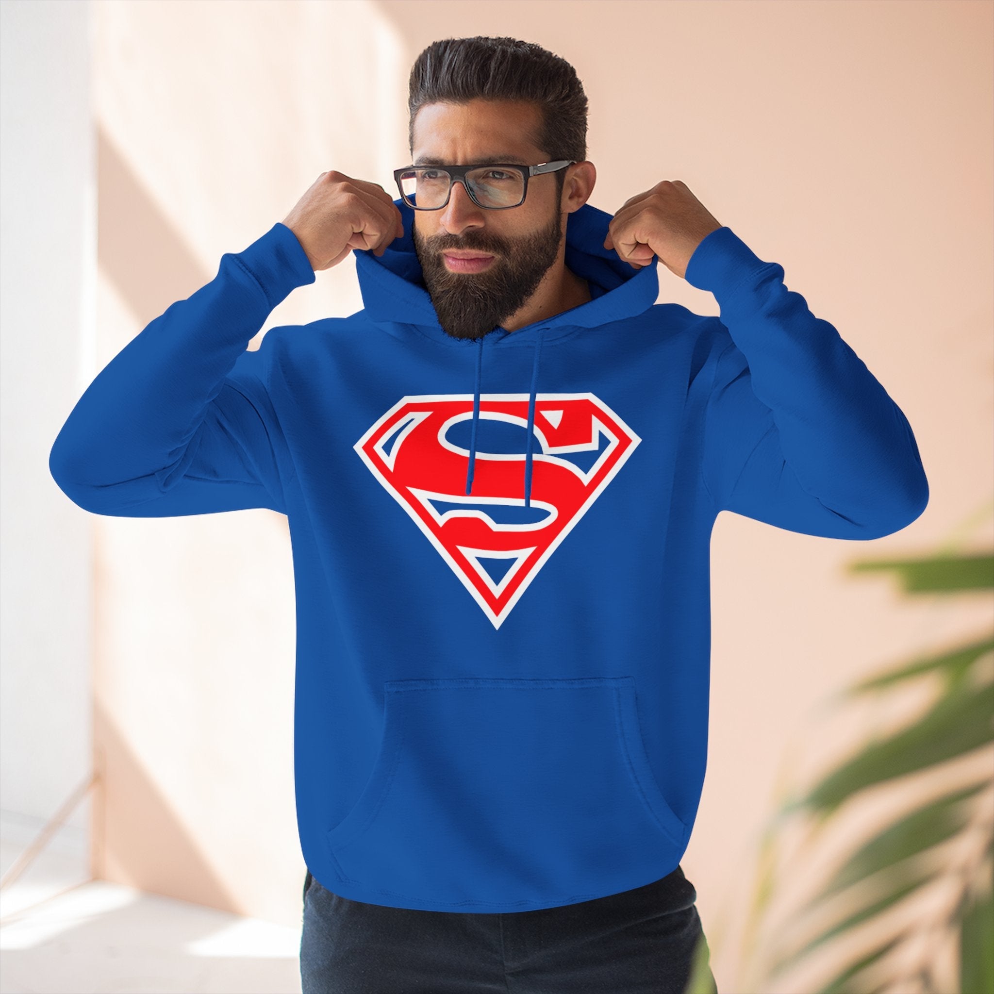 Superman Premium Fleece Hoodie Printify