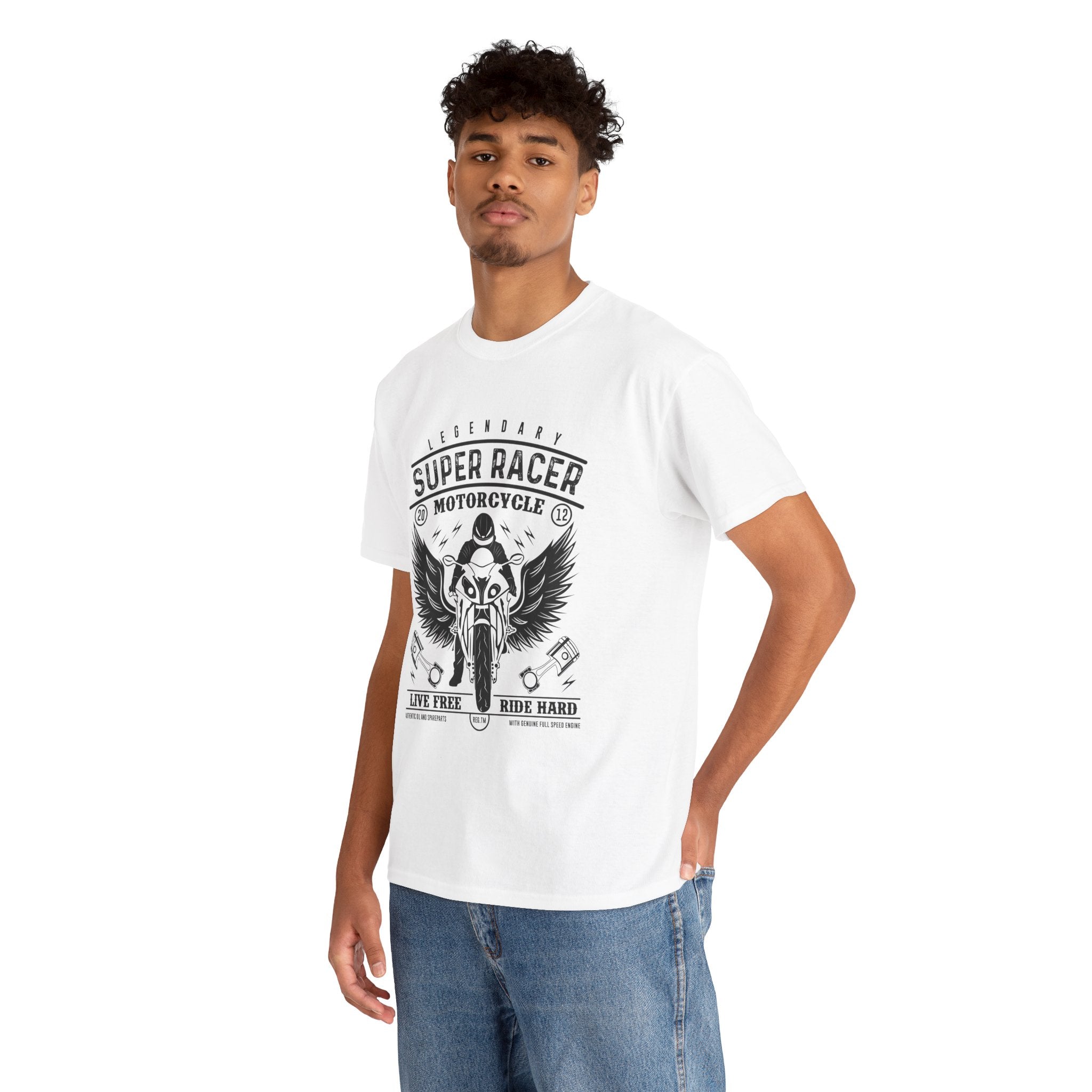 Super Racer Motorcycle T- Shirt Printify