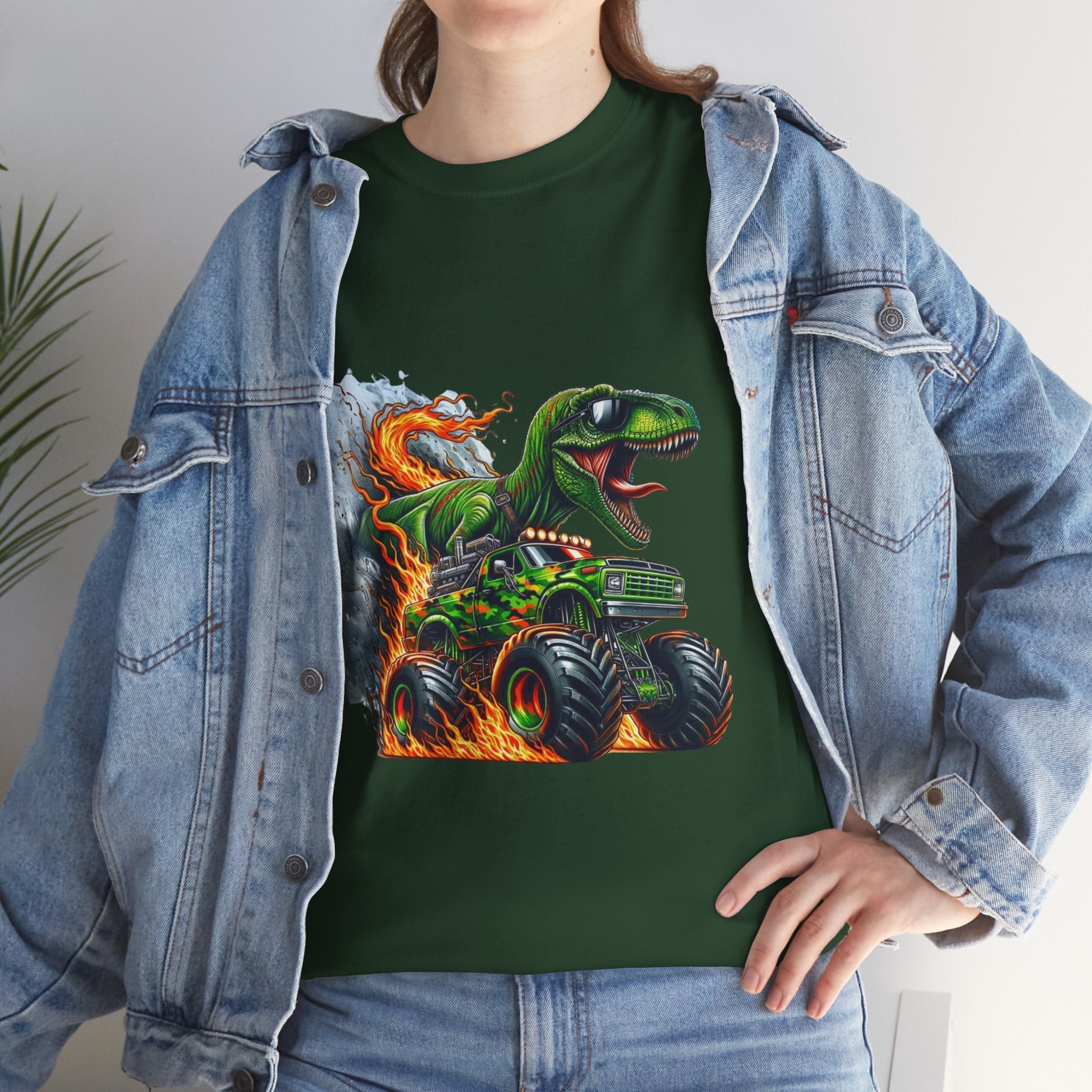 Kids' Dinosaur Monster Truck  Graphic T- Shirt Printify