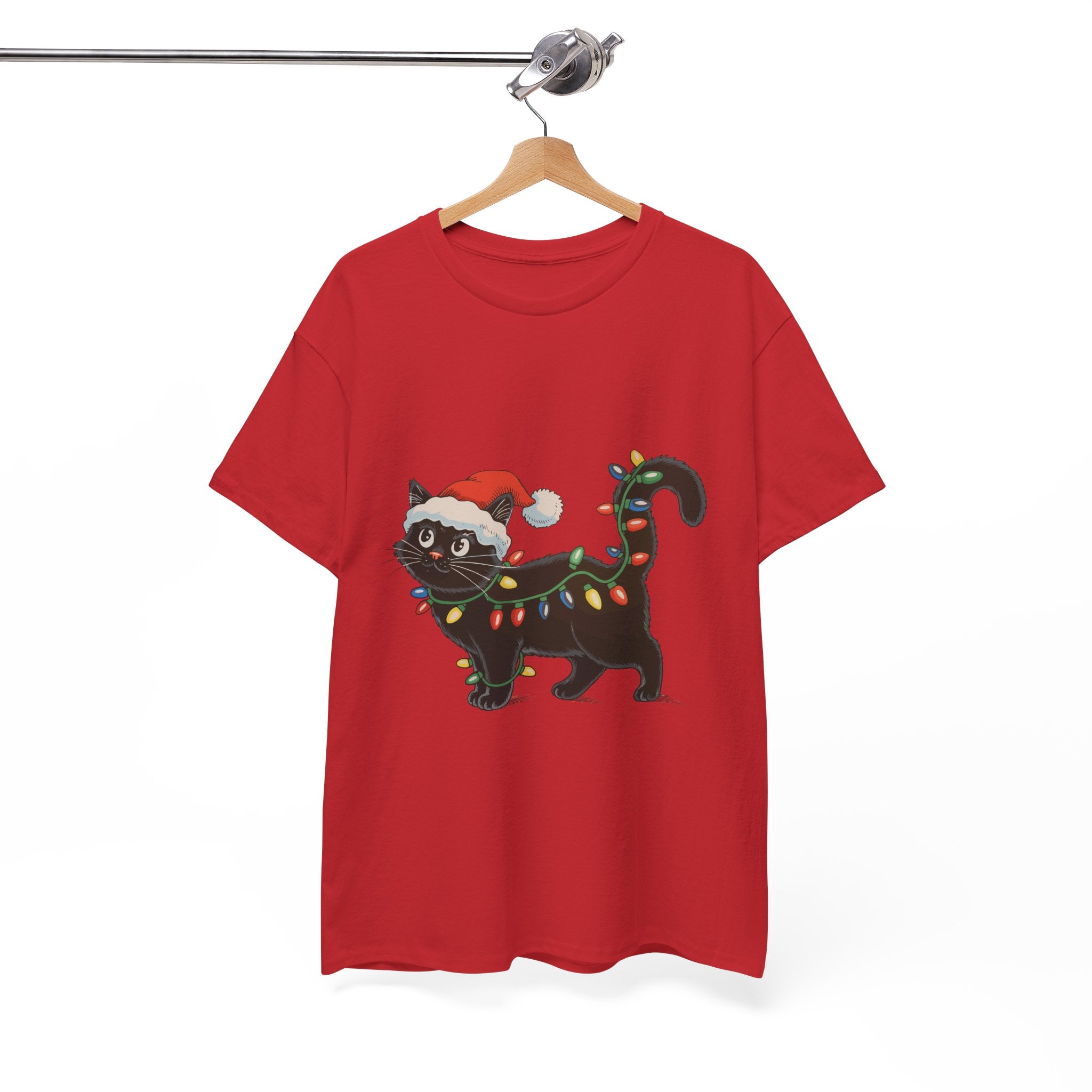 Festive Cat Christmas T-Shirt Printify