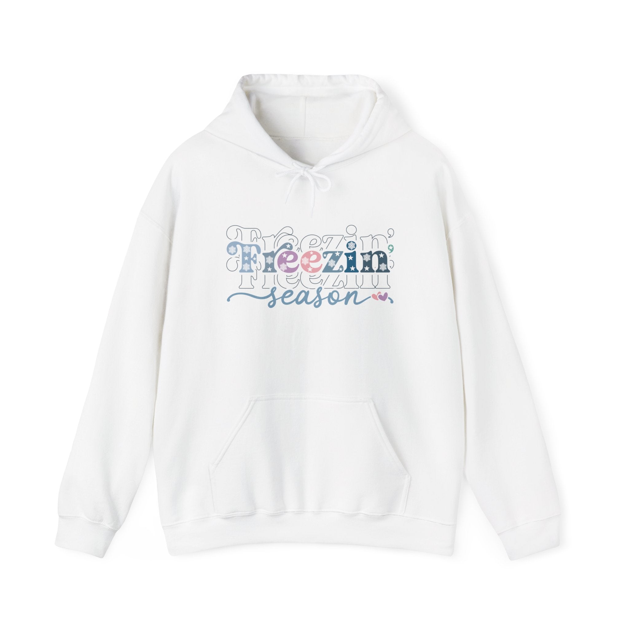 Freezin' Season Cozy Winter Graphic Hoodie Printify