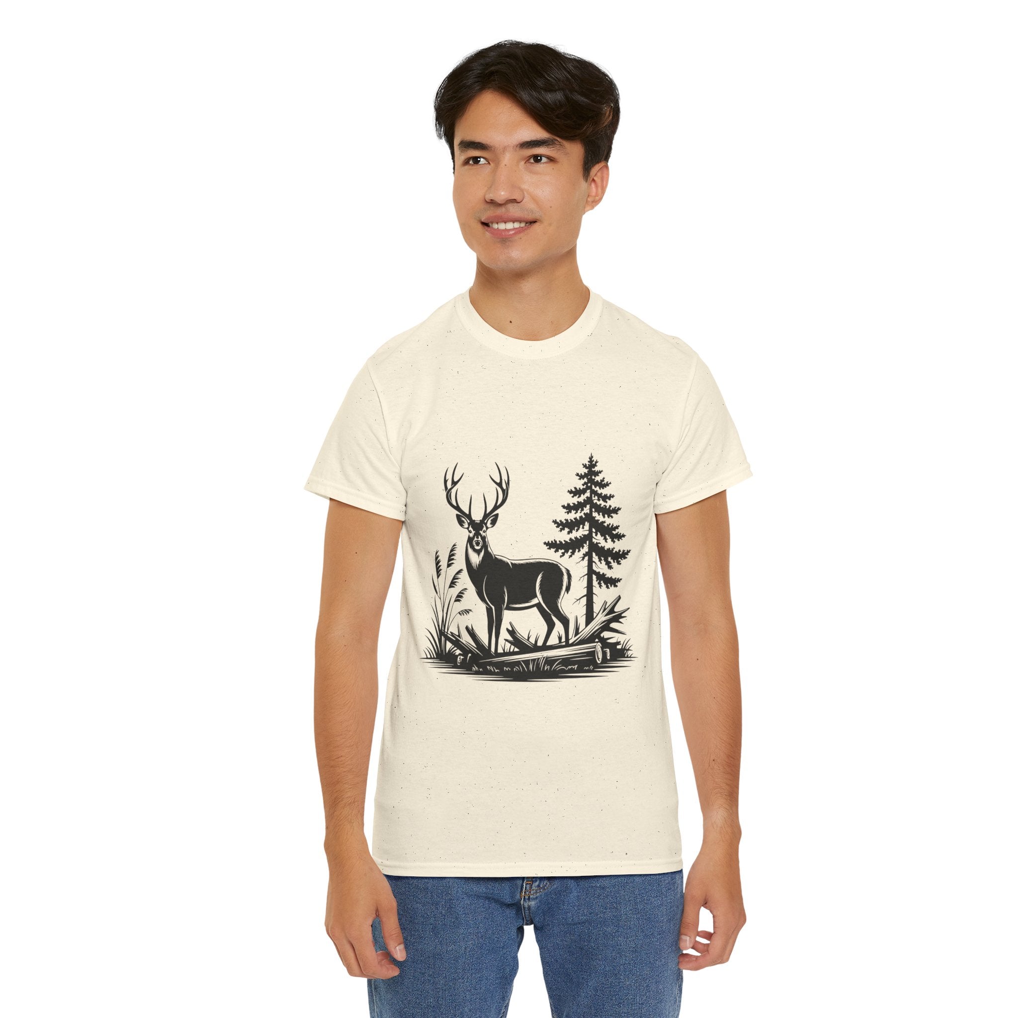 Rustic Deer Graphic T- Shirt Printify