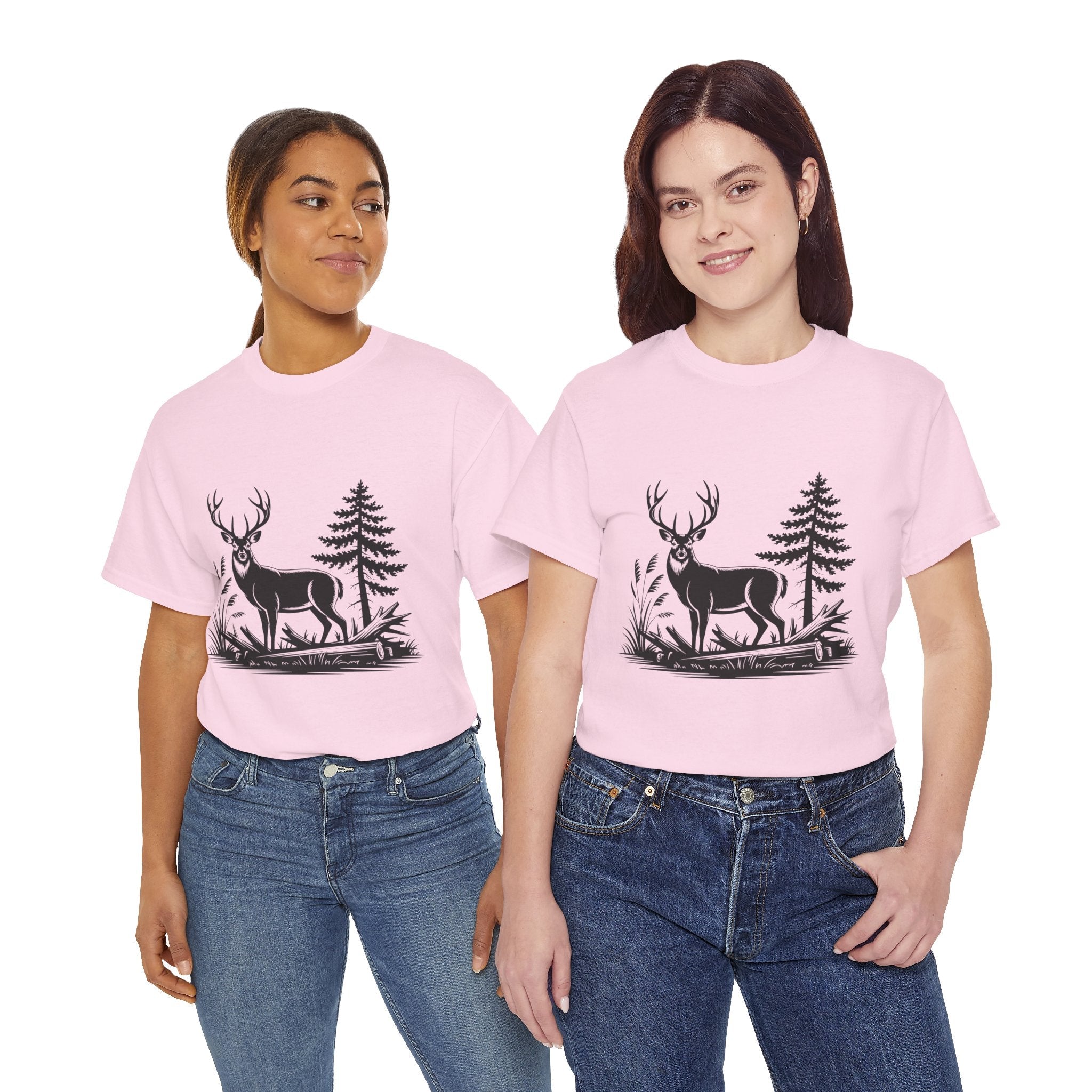 Rustic Deer Graphic T- Shirt Printify