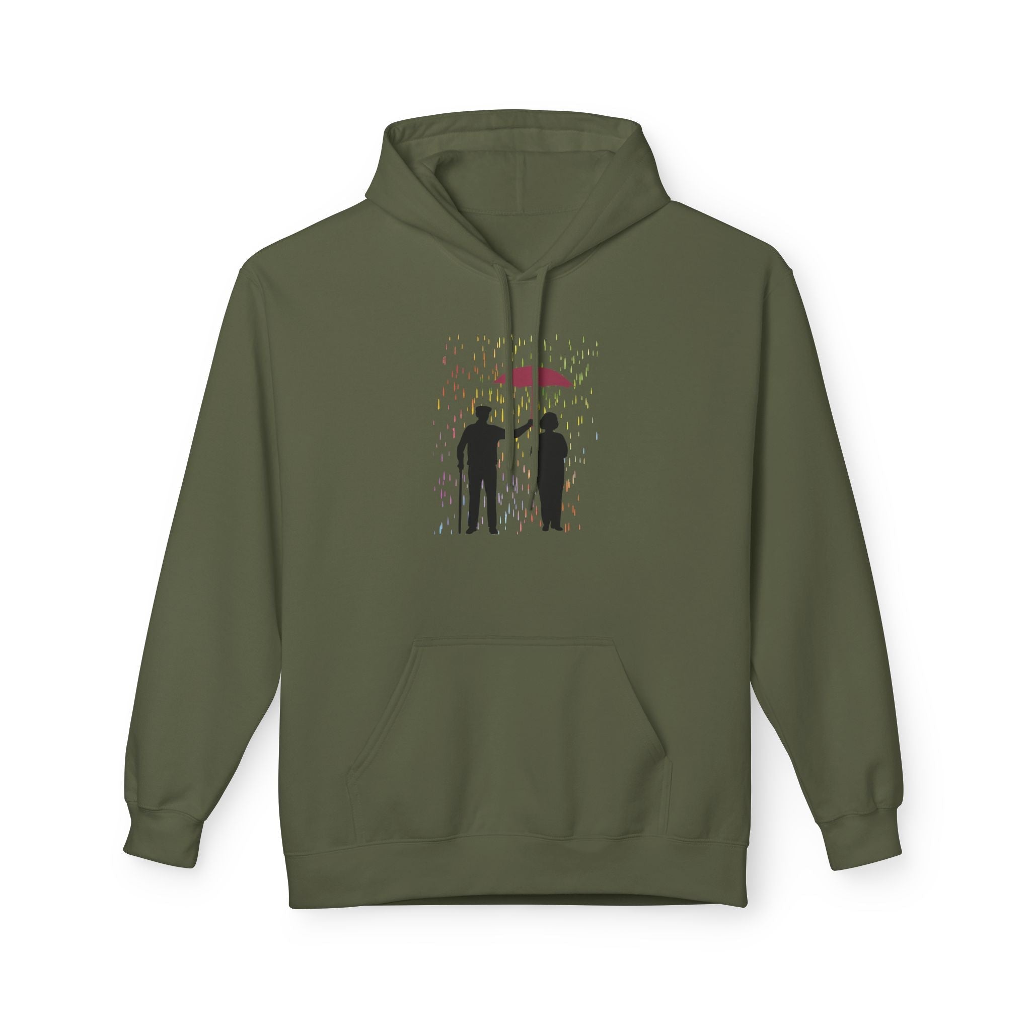 Romantic Umbrella Couple Hoodie Printify