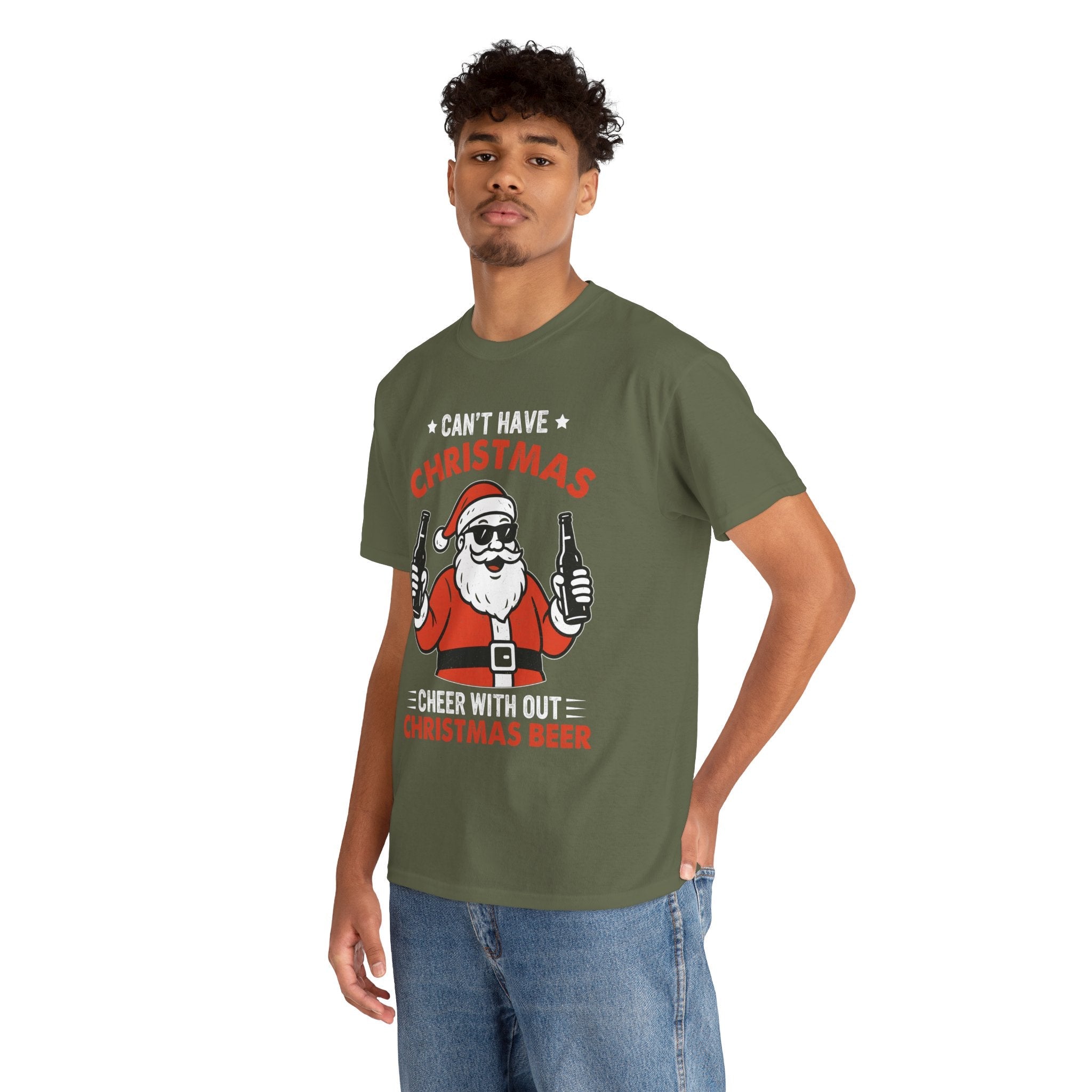 Santa Christmas Beer Graphic T- Shirt Printify