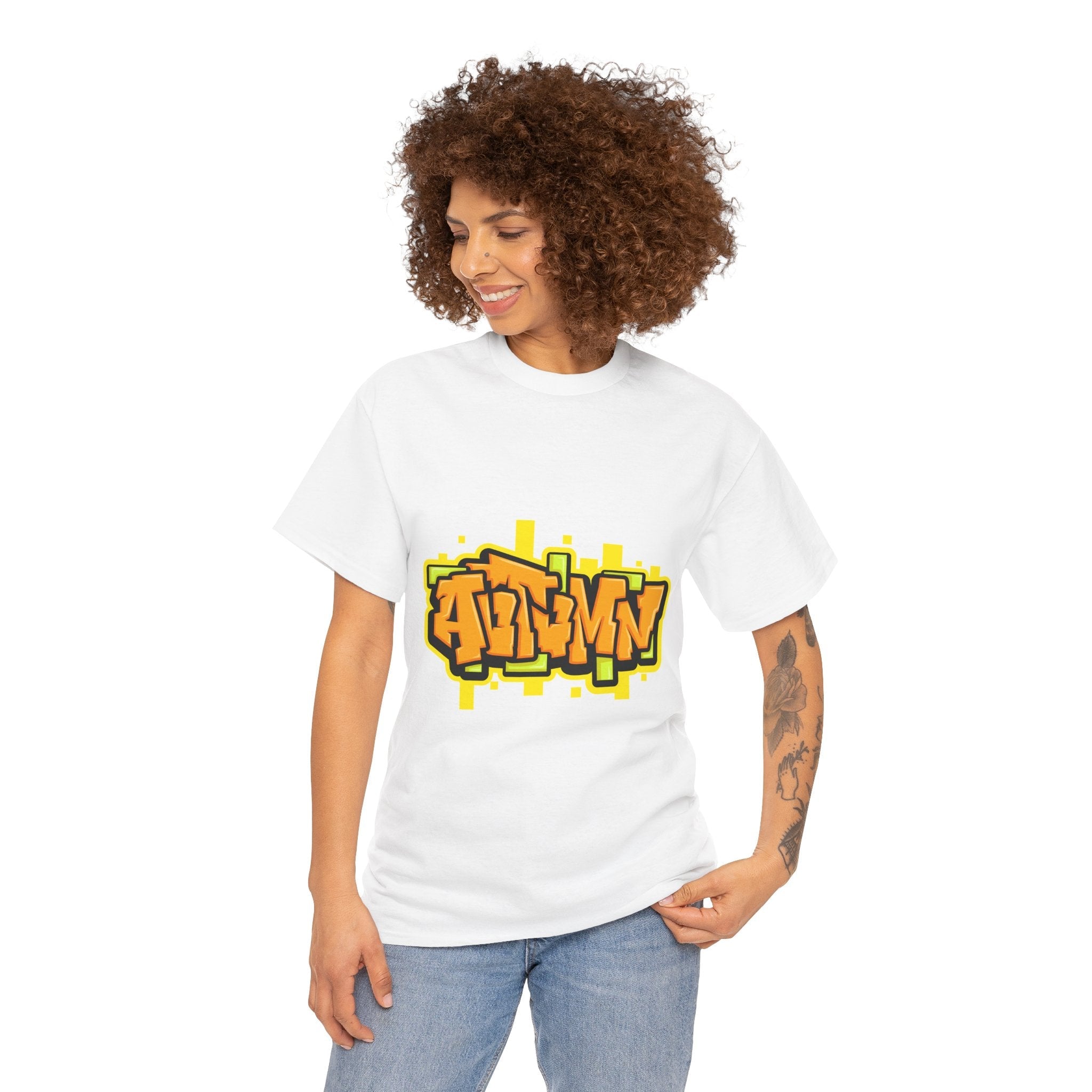 Bold Autumn Graffiti Graphic T-Shirt Printify