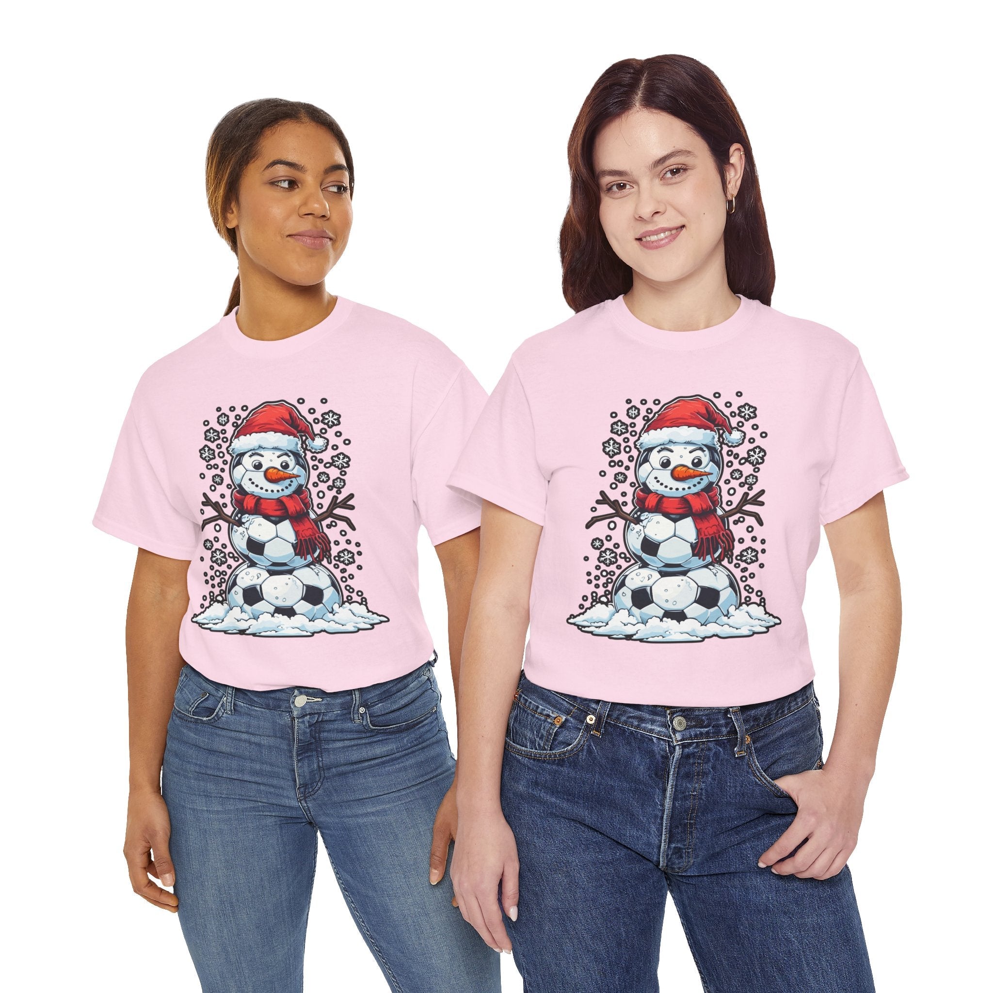 Christmas Snowman Soccer T-Shirt Printify