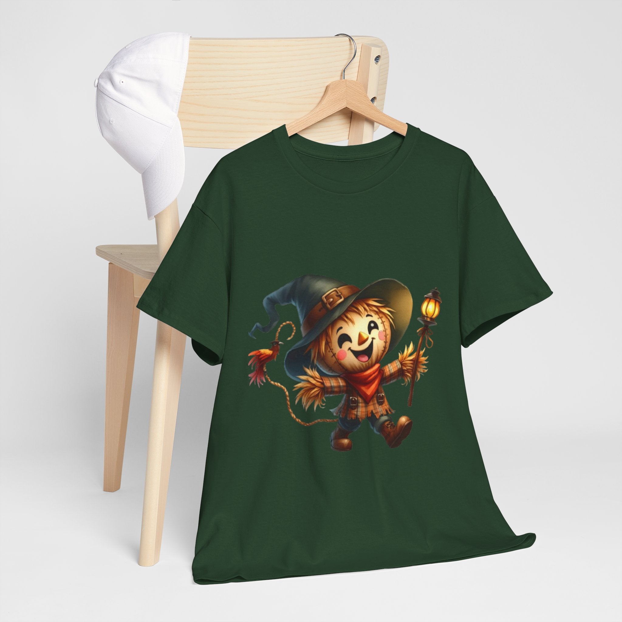 Whimsical Scarecrow Unisex Halloween T- Shirt Printify