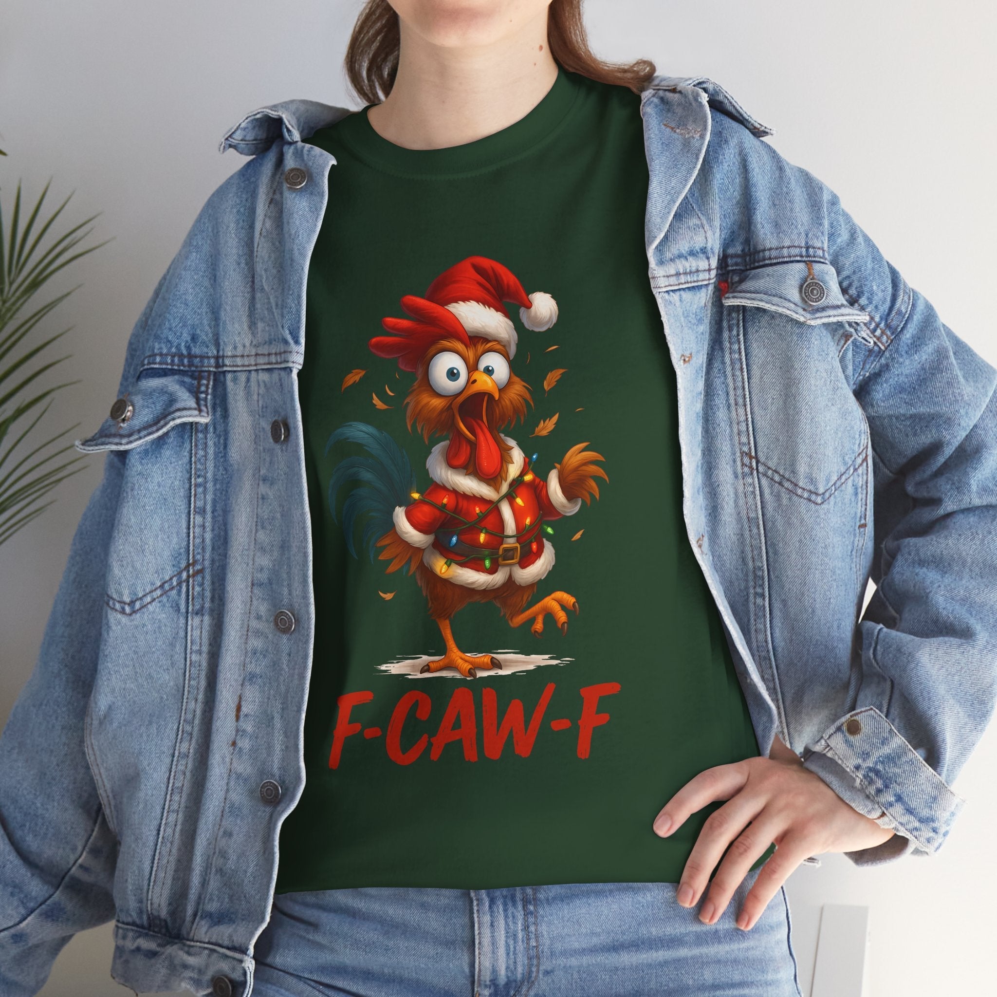 F-Caw-F Holiday Chicken Unisex T- Shirt Printify