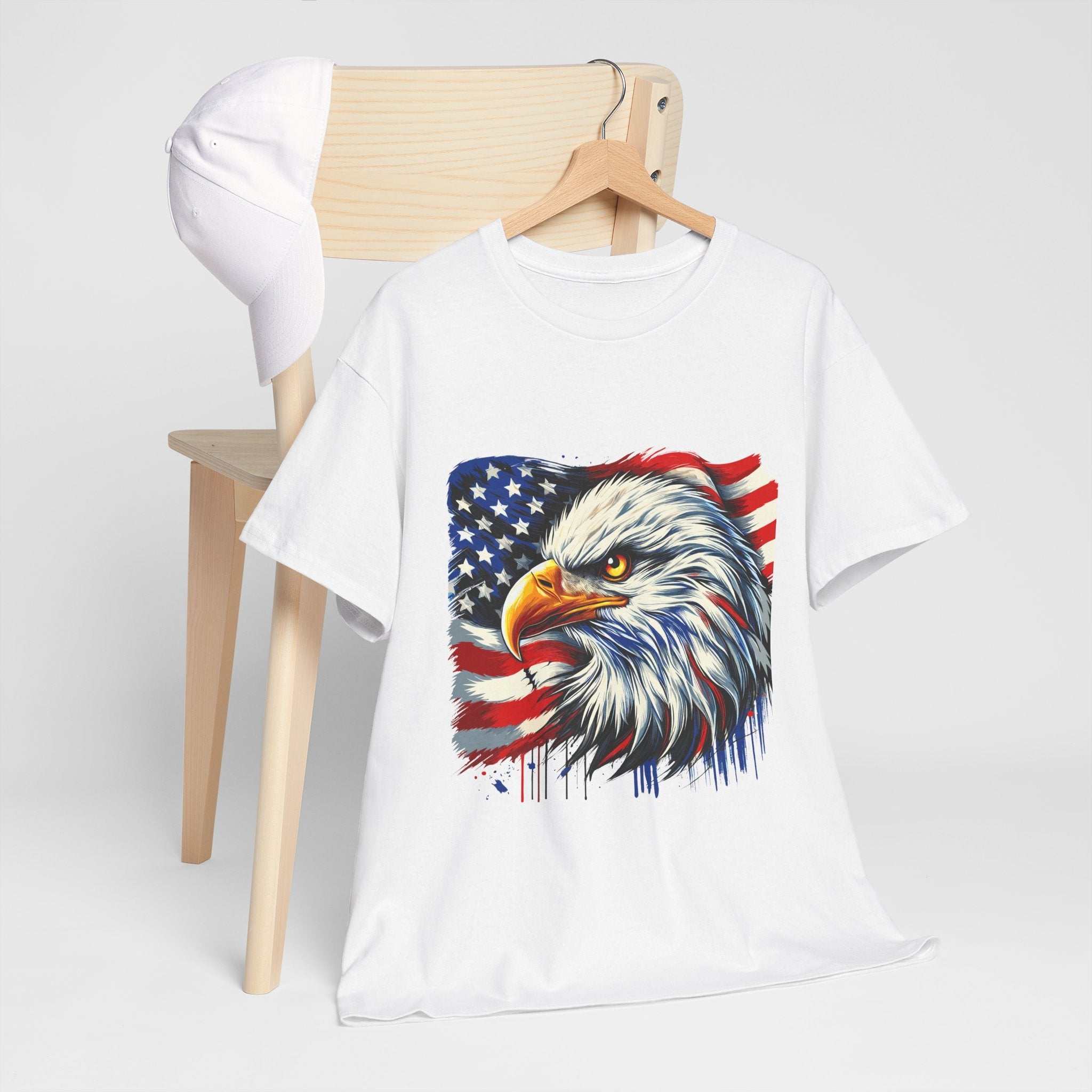 Bald Eagle American Flag T-Shirt Printify