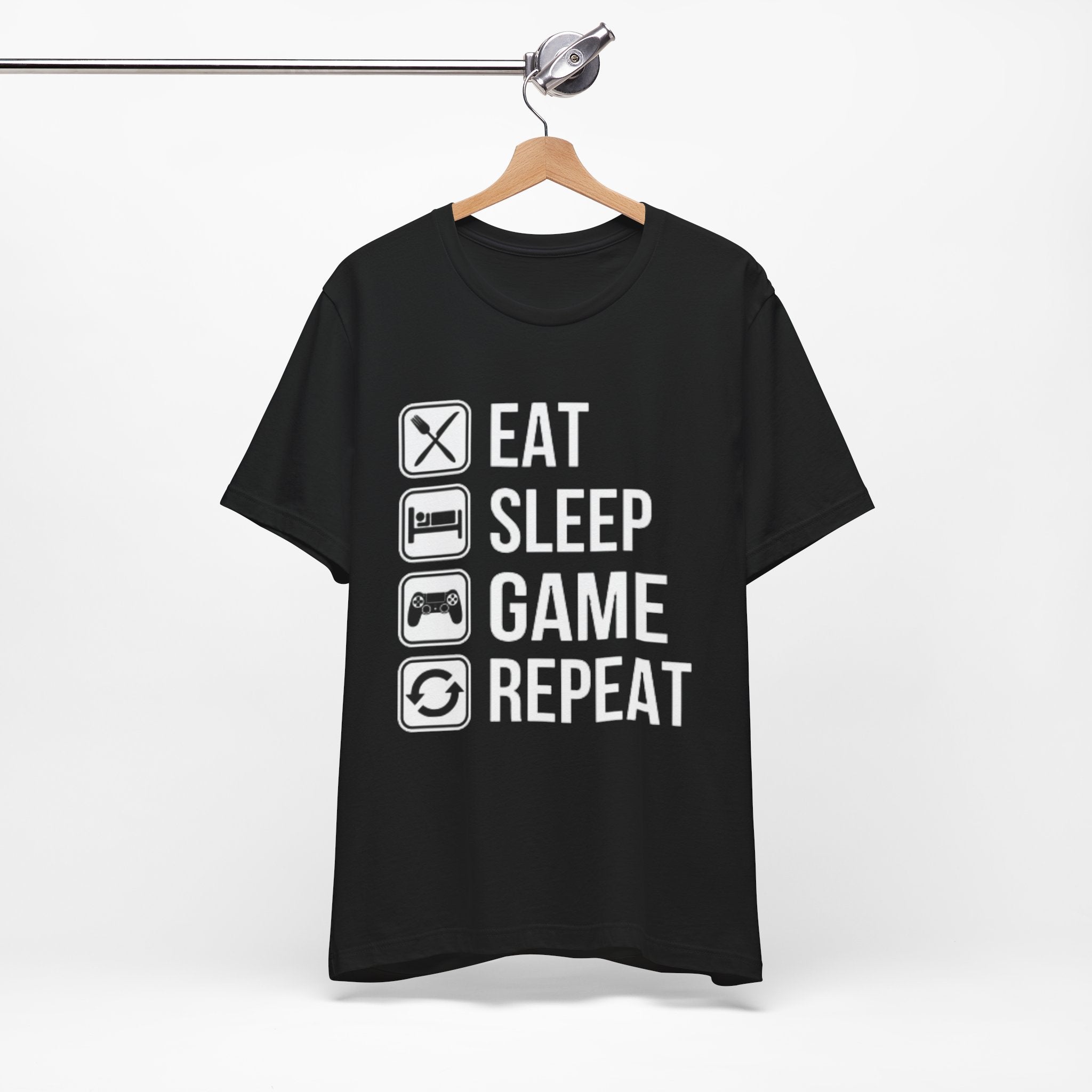 Eat, Sleep, Game, Repeat, Gaming Lifestyle T-Shirt Printify