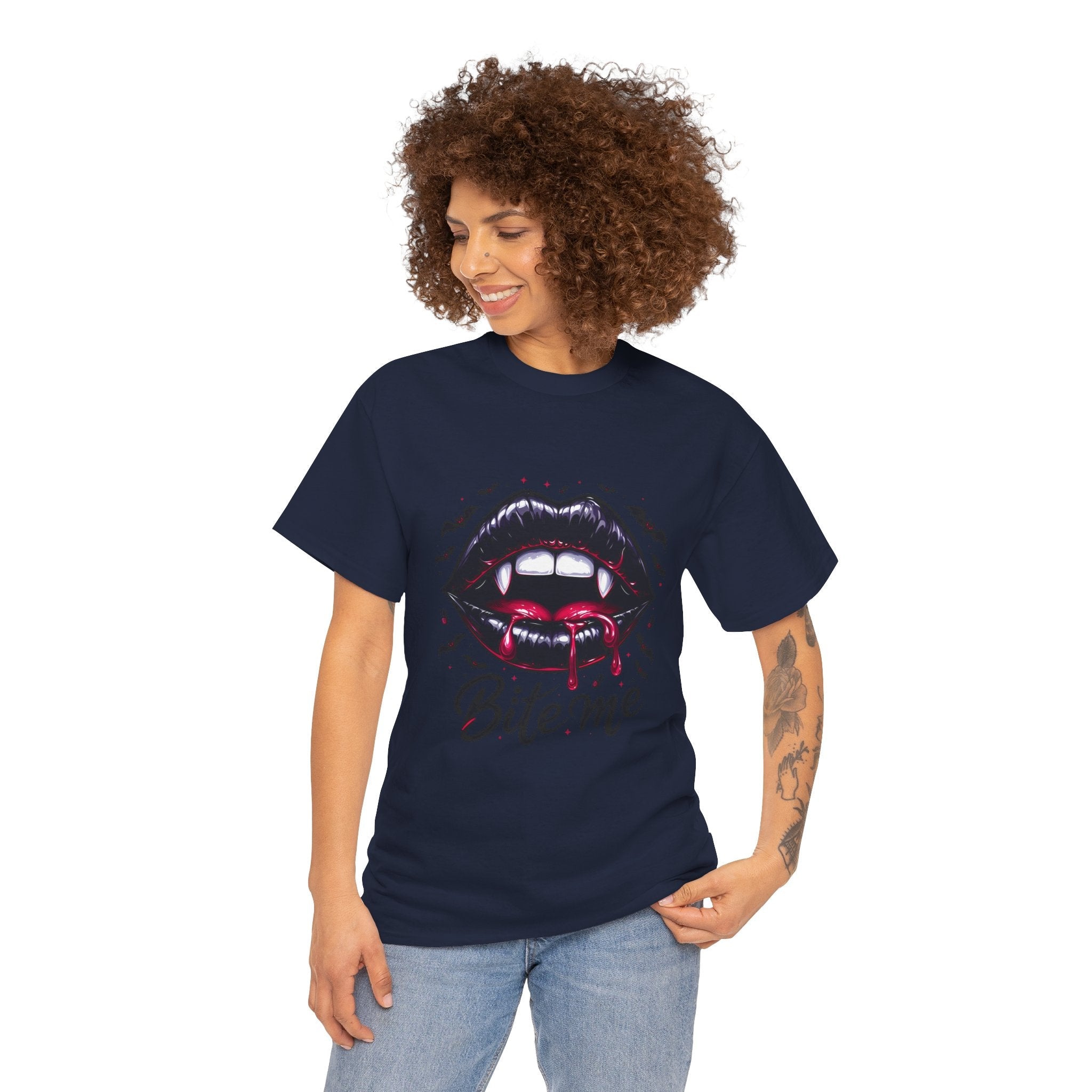 Bite Me Vampire Halloween T- Shirt Printify