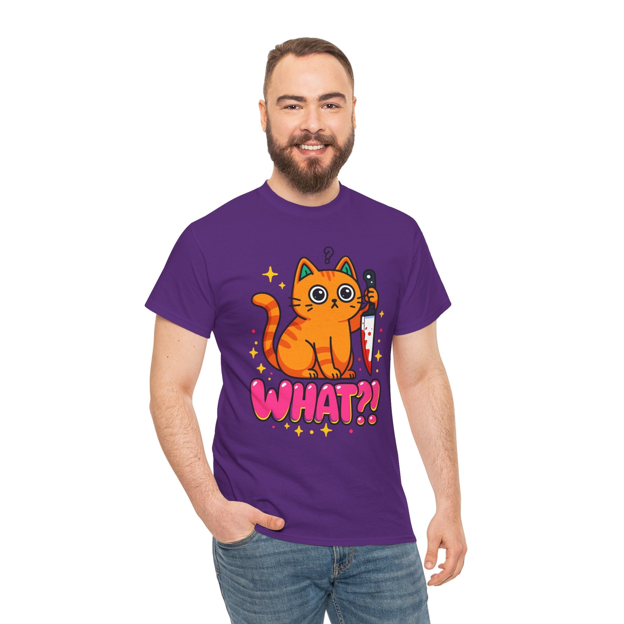 Whimsical Cat Graphic T-Shirt Printify