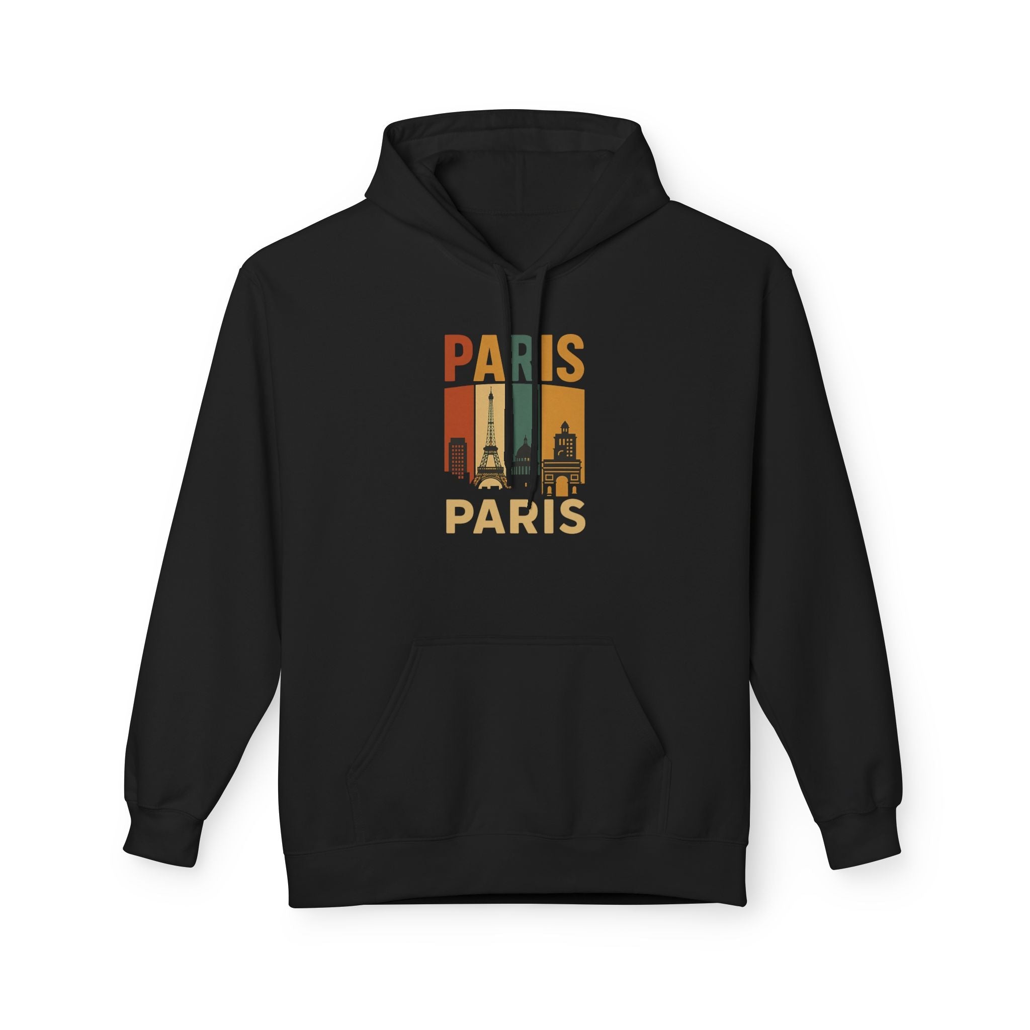 Retro Paris Skyline Hoodie Printify