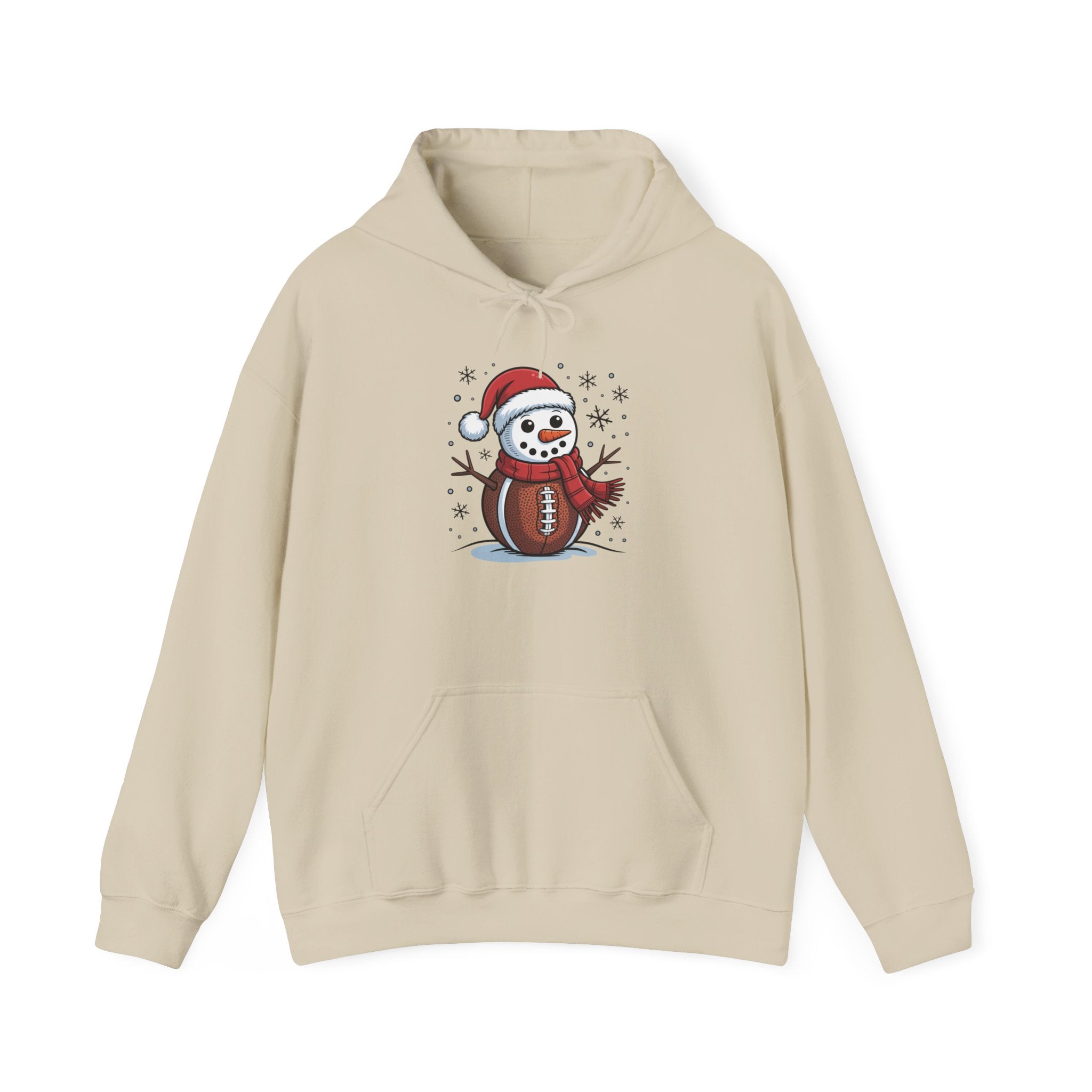 Cute Snowman Football Hoodie Printify