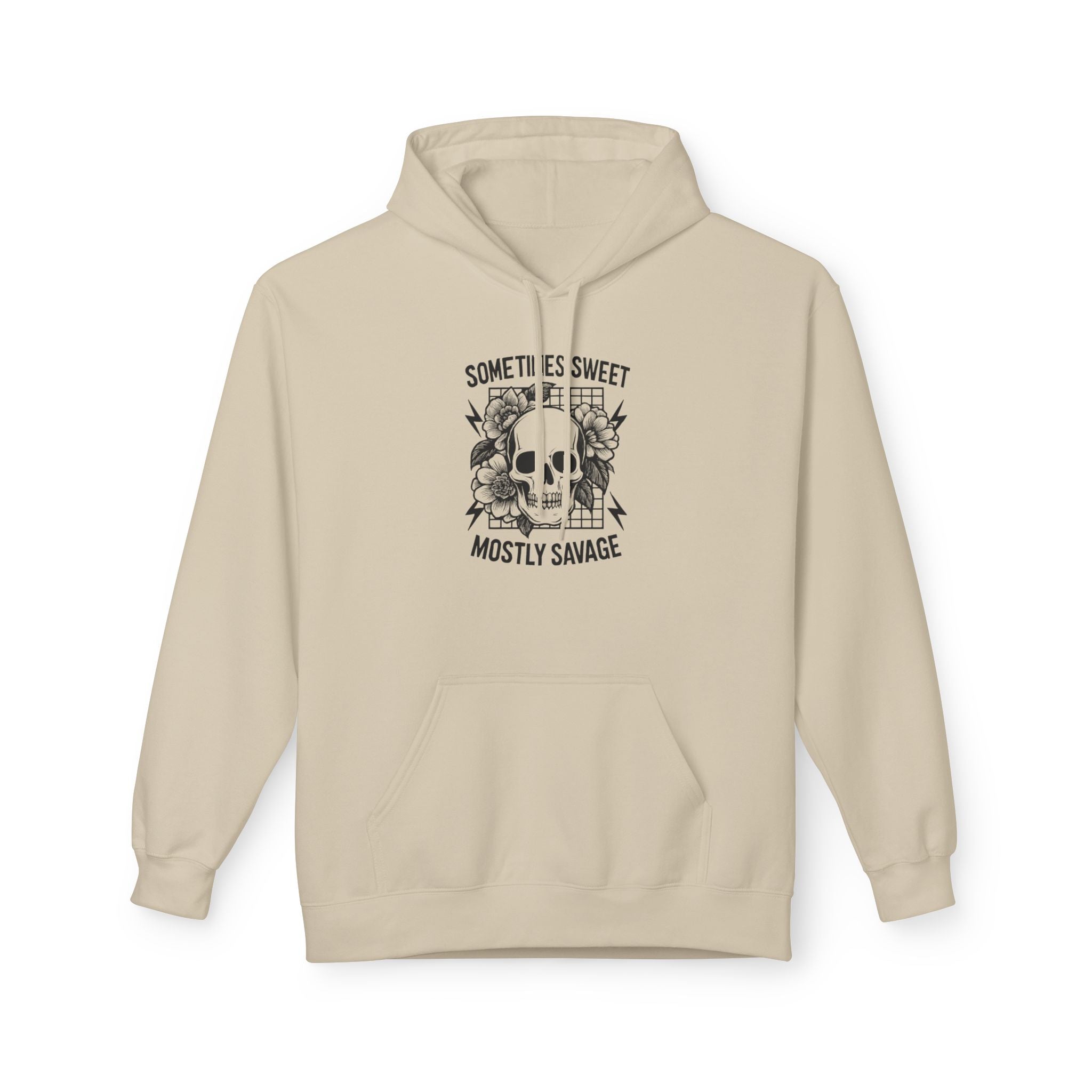 Skull Floral 'Sometimes Sweet Mostly Savage' Hoodie Printify