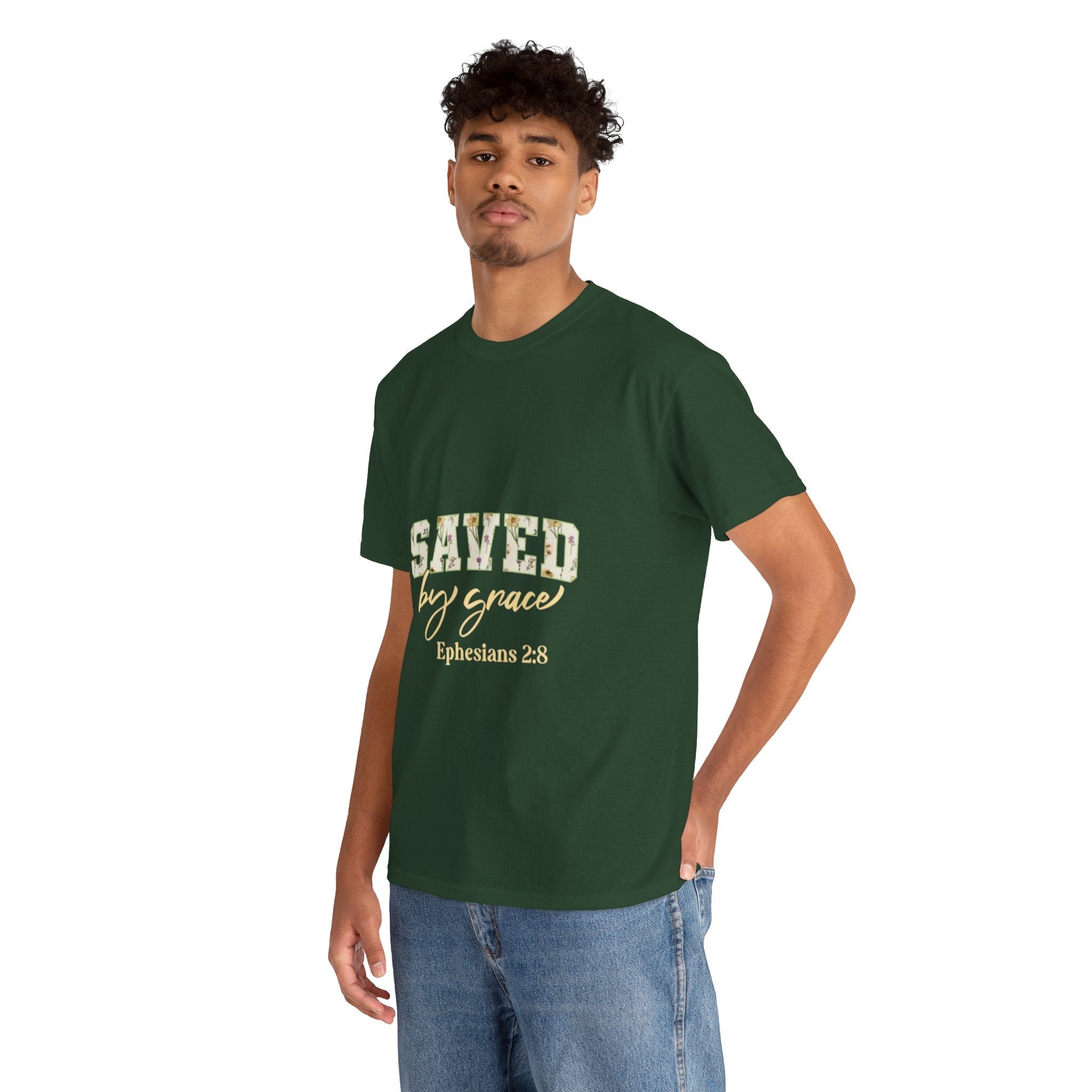 Christian Graphic  T-Shirt-  Saved by Grace Printify