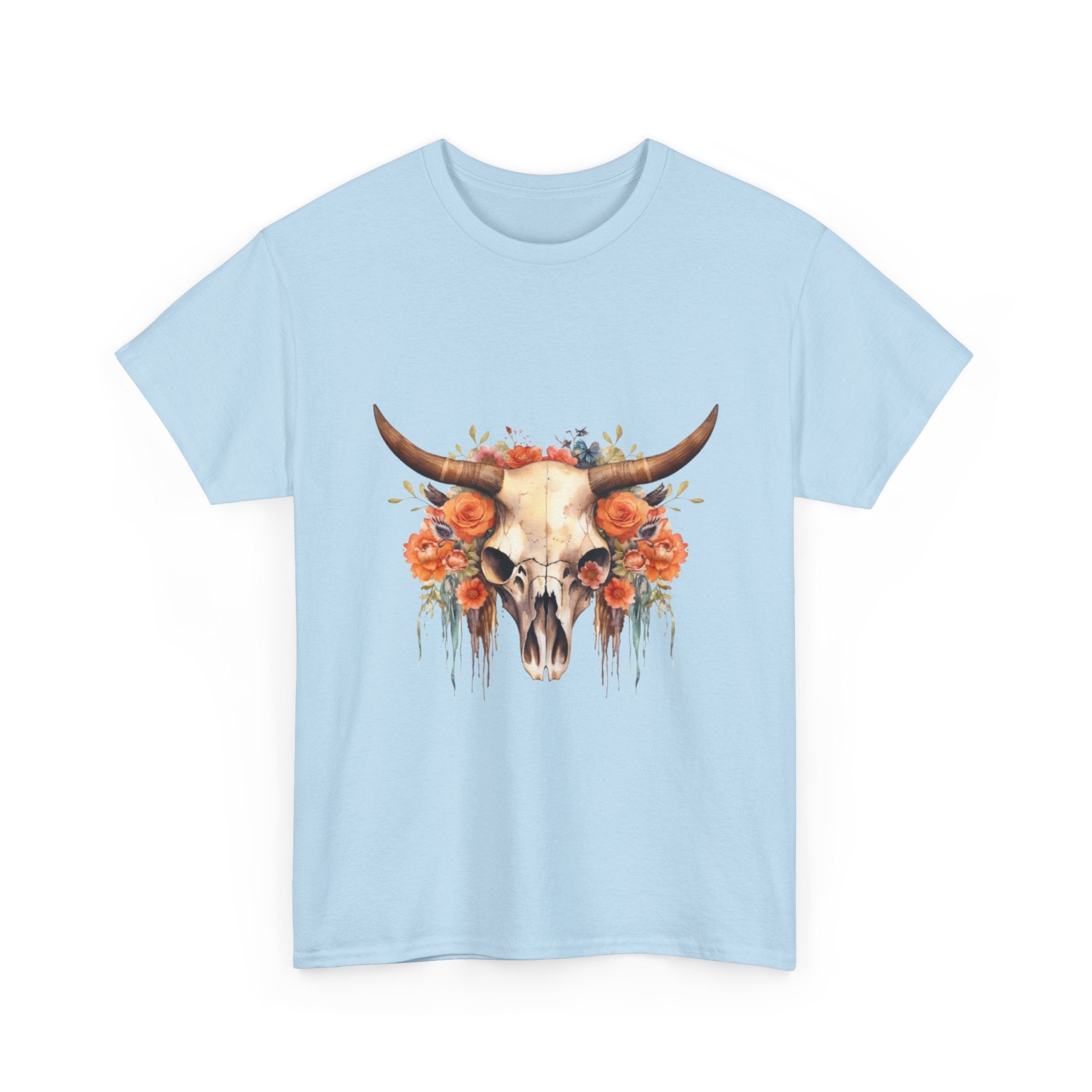 Boho Floral Skull Unisex T-Shirt Printify