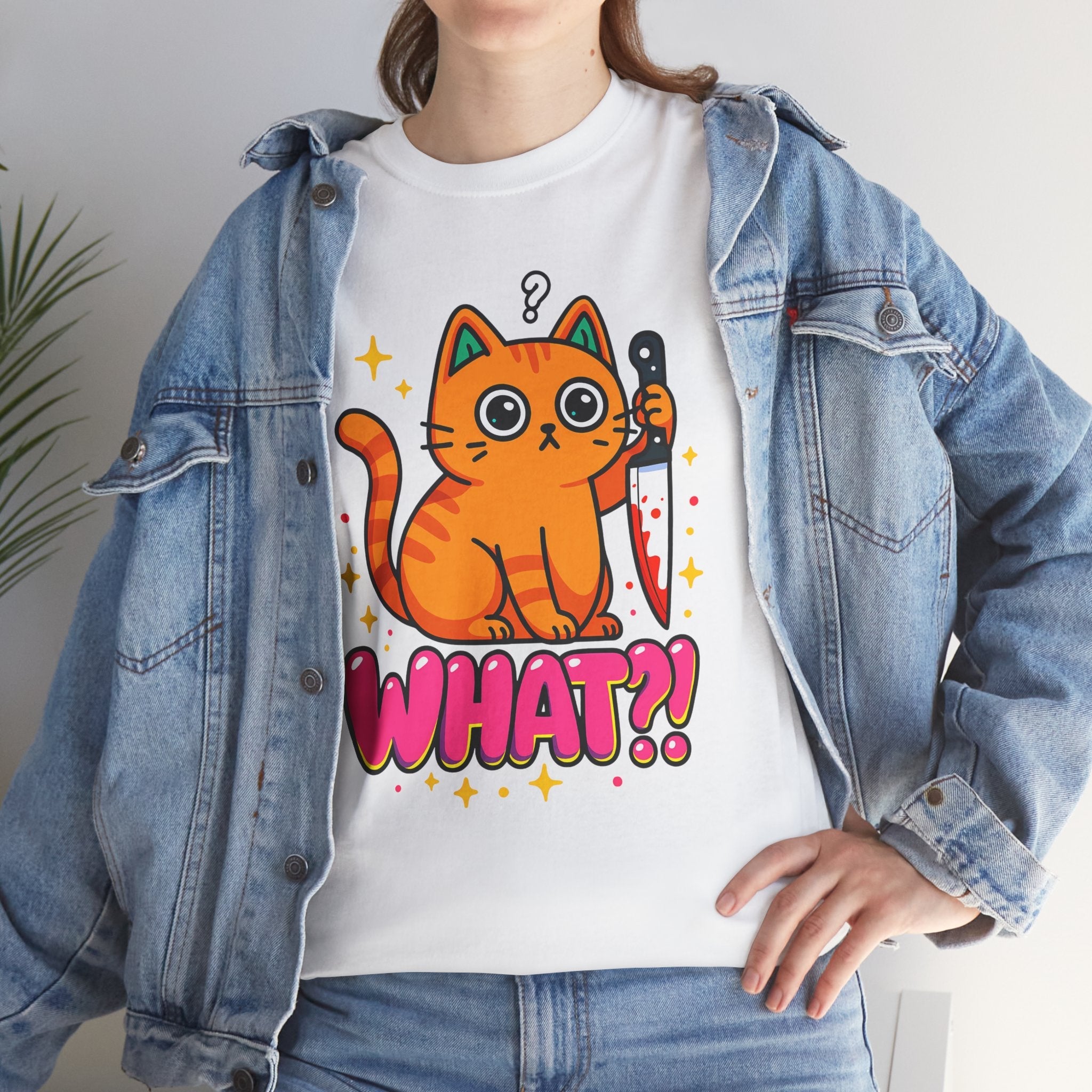Whimsical Cat Graphic T-Shirt Printify