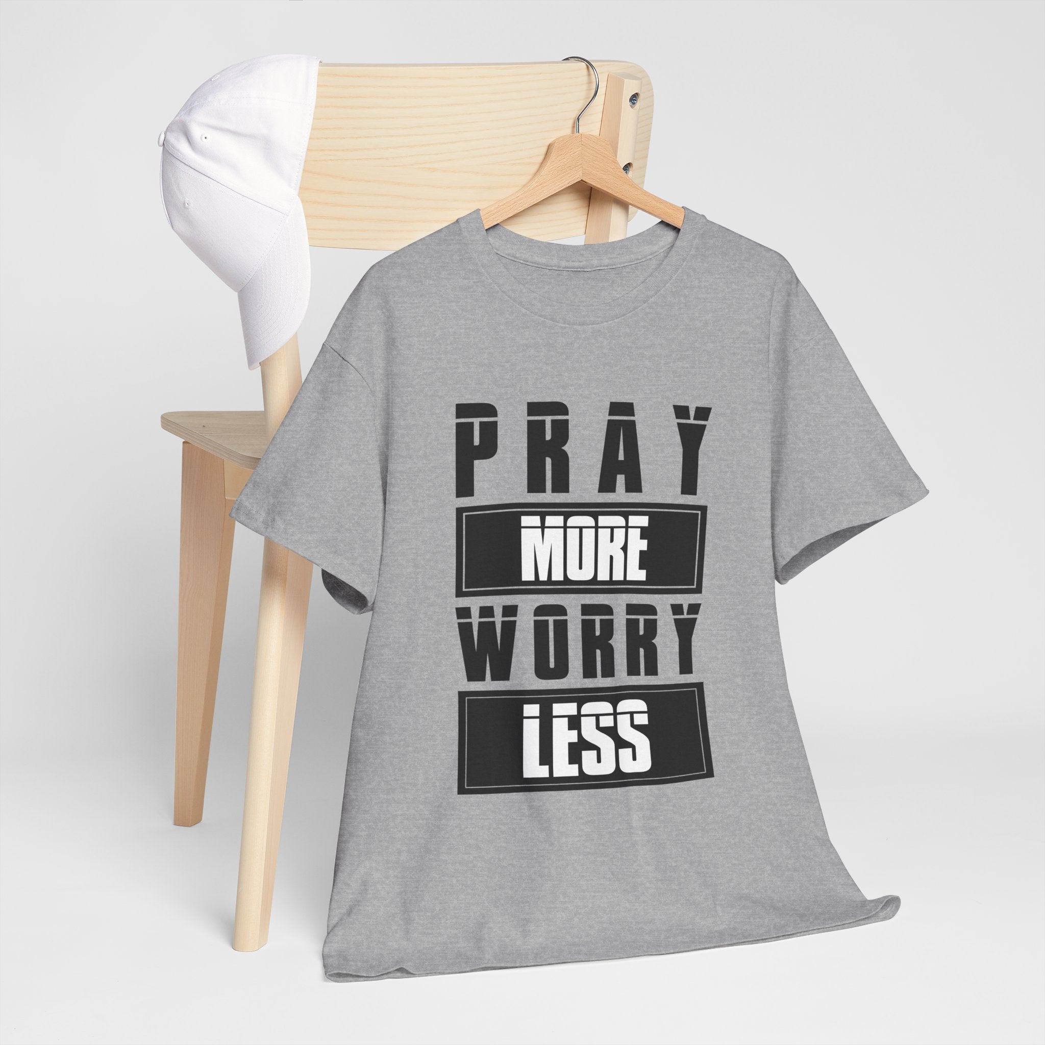 Pray More Worry Less Inspirational T-Shirt Printify