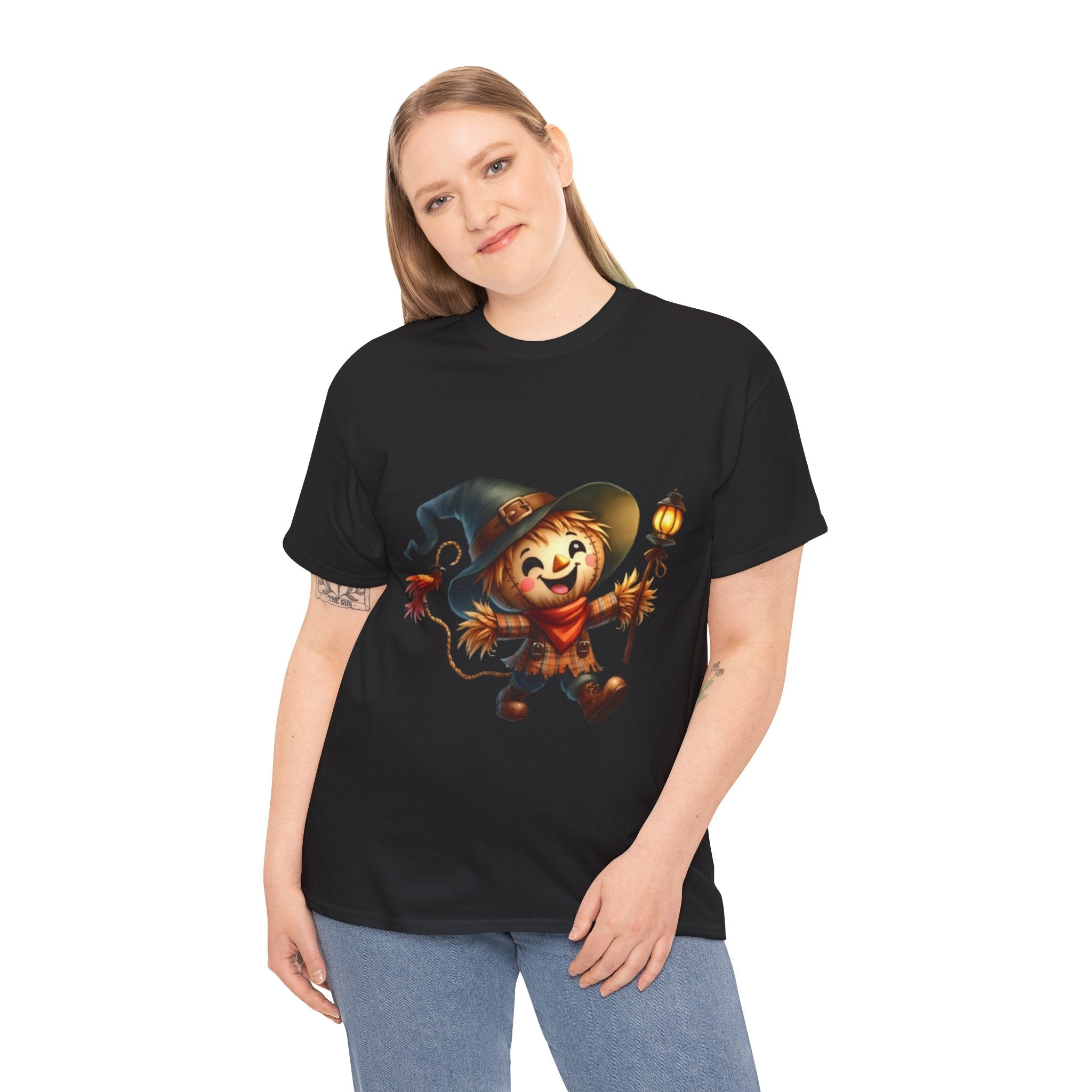 Whimsical Scarecrow Unisex Halloween T- Shirt Printify