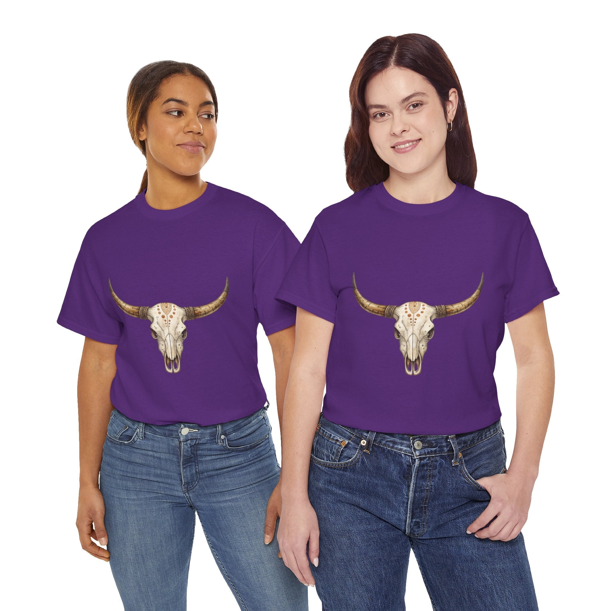 Bull Skull Western Graphic T-Shirt Printify