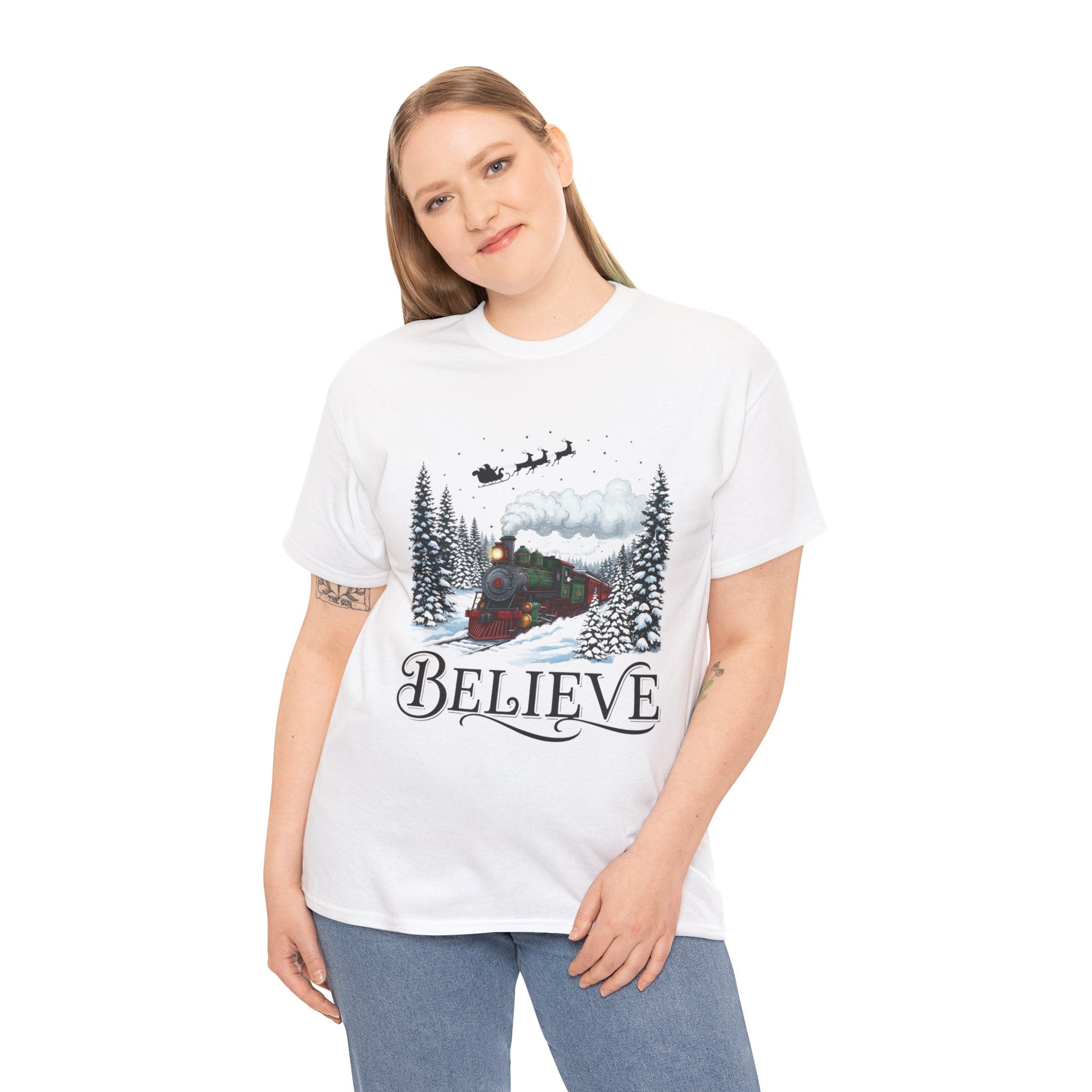 Christmas Train 'Believe' Unisex T- Shirt Printify