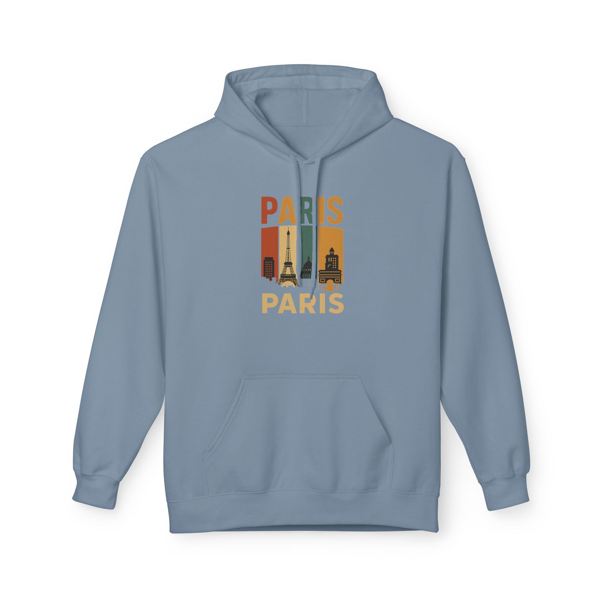Retro Paris Skyline Hoodie Printify