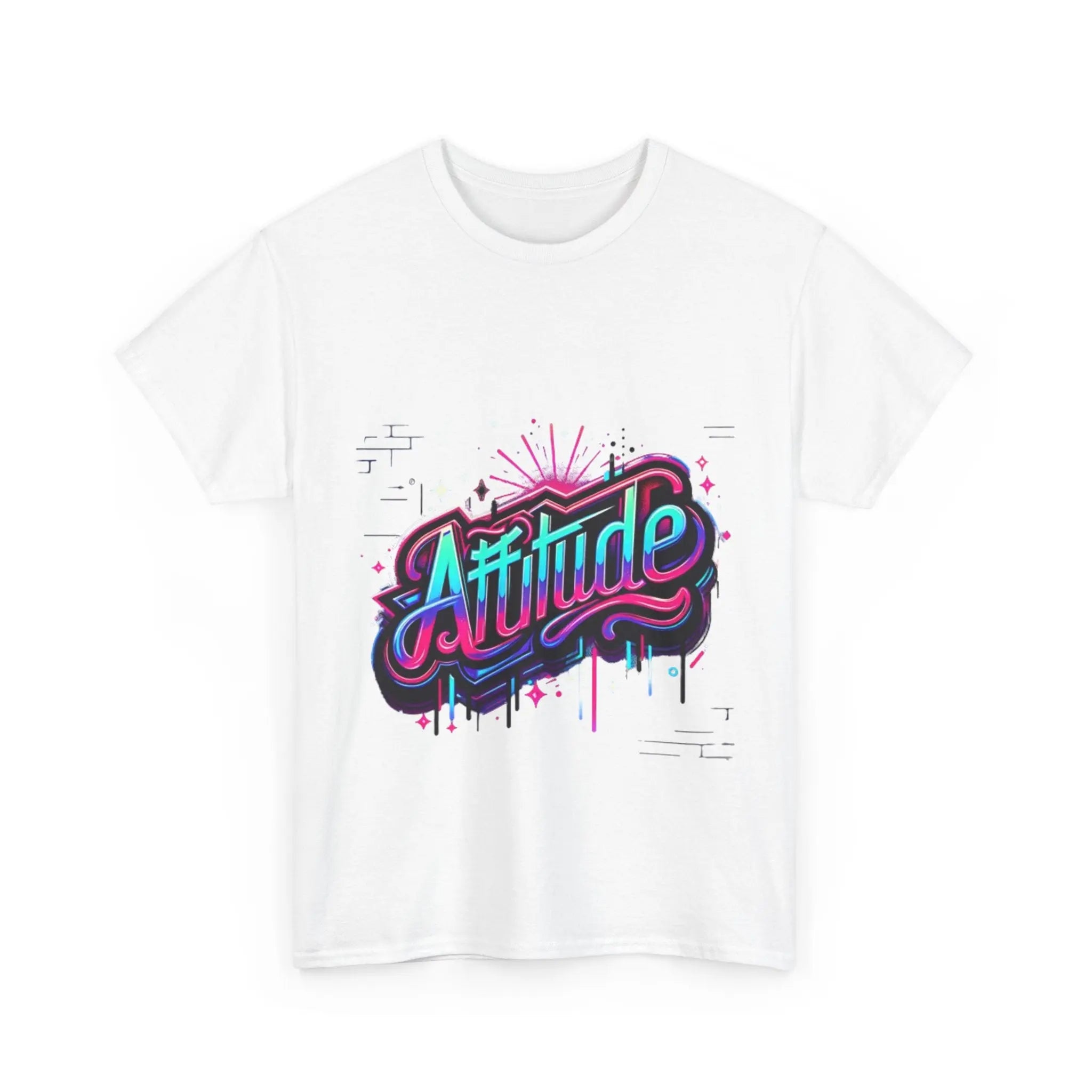 Attitude White Cotton Tee - Crafted Looks