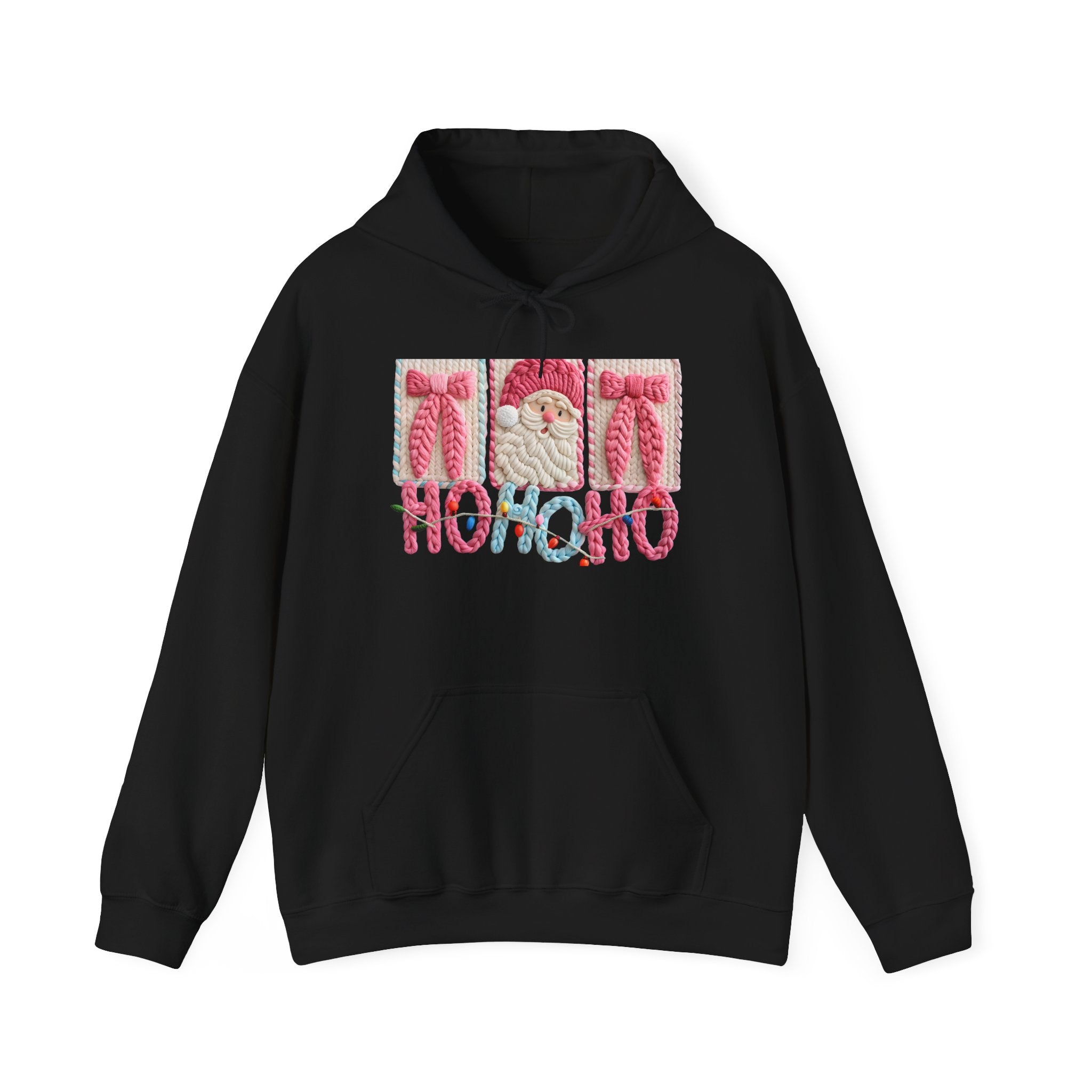 Holiday 'Ho Ho Ho' Knit Santa Hoodie Printify